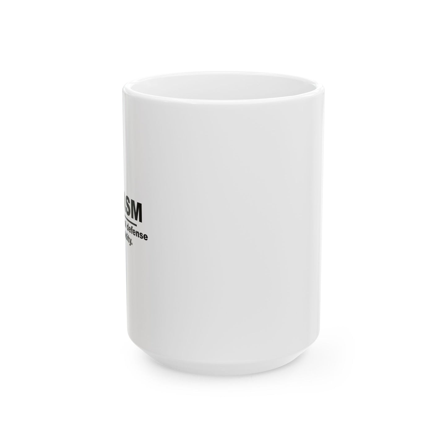 THE BODY'S NATURAL DEFENCE AGAINST STUPIDITY FUNNY SARCASTIC WHITE MUG