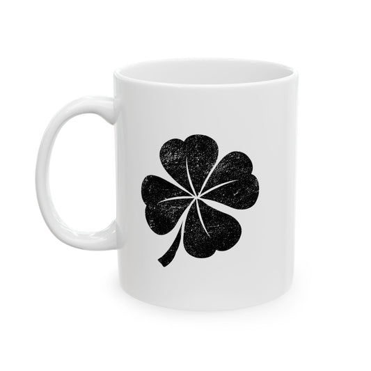 LEAF CLOVER FUNNY SARCASTIC WHITE MUG