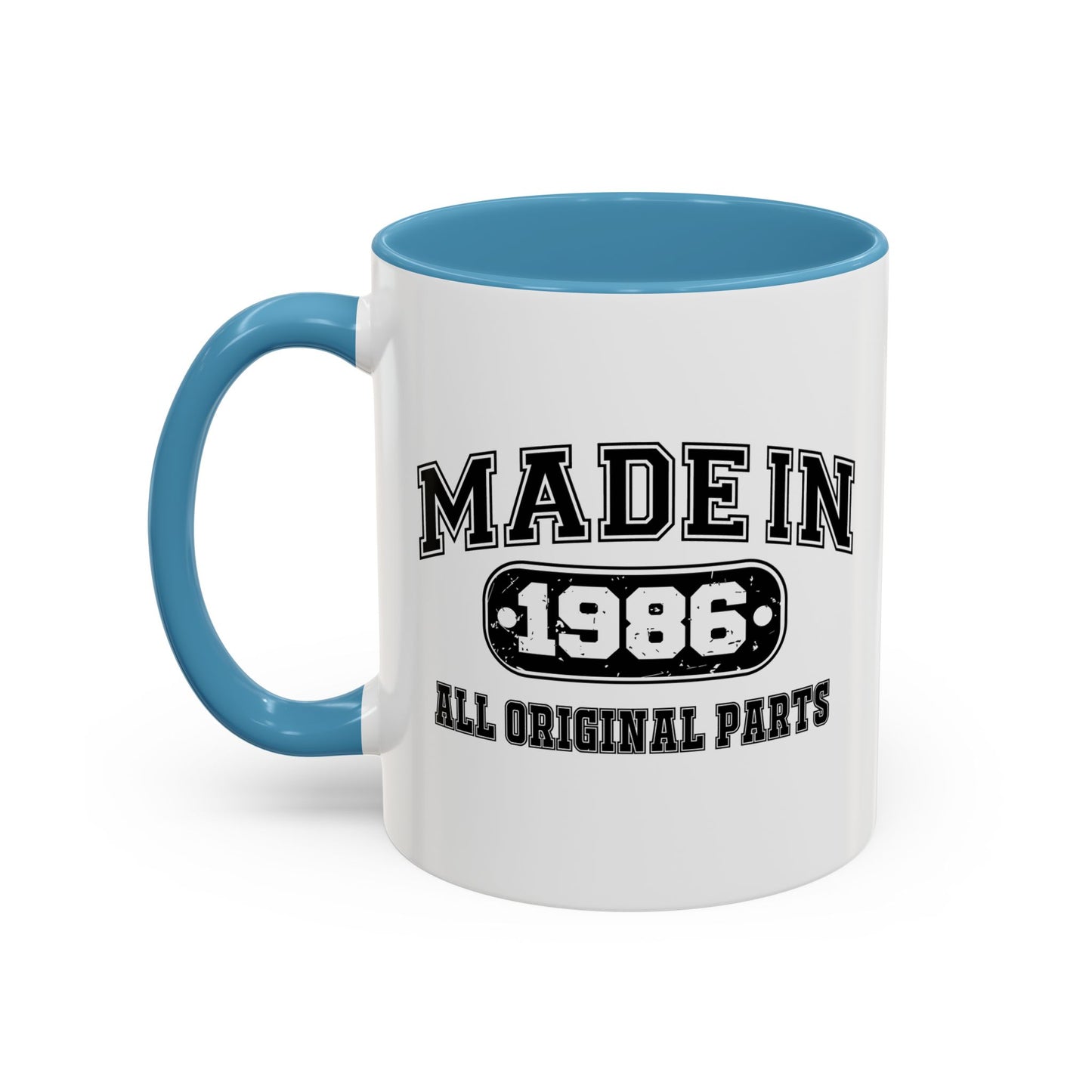 MADE IN 1986 Accent BiColor Funny Sarcastic Mug