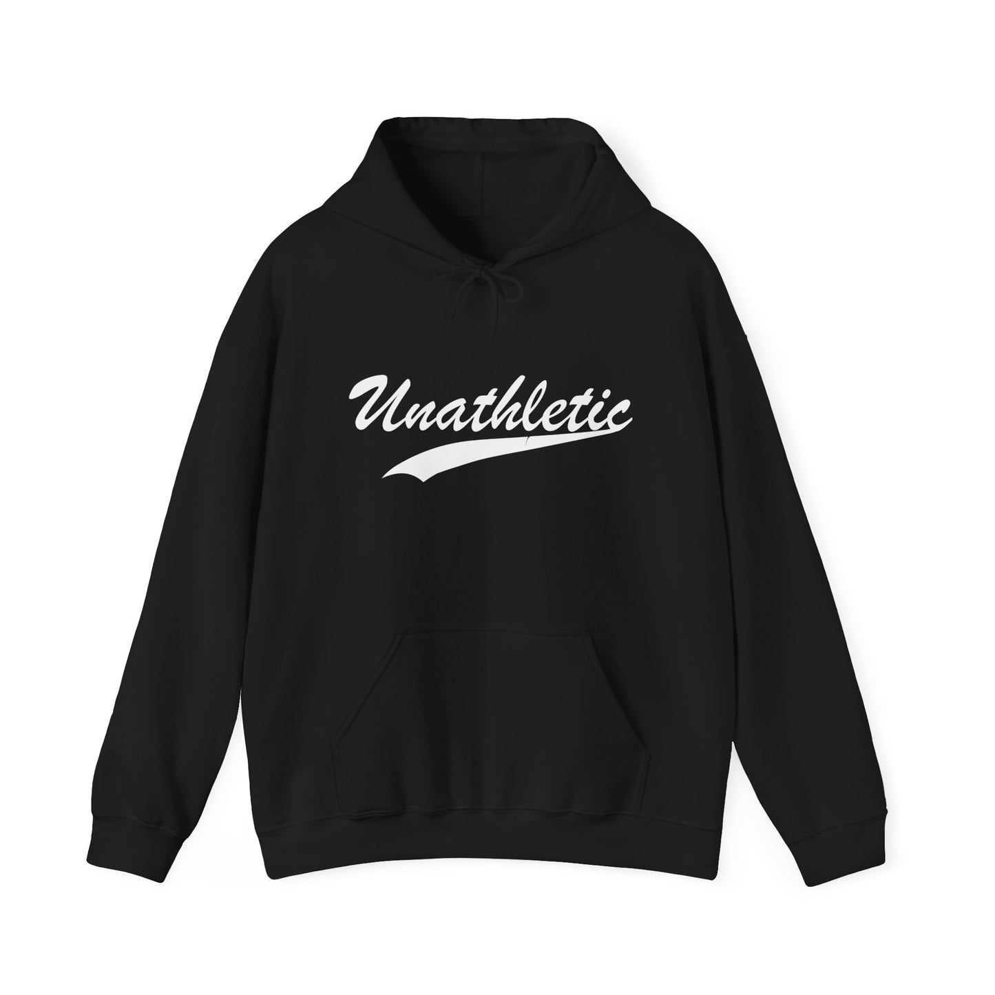 UNATHLETIC - Premium Unisex Funny Sarcastic Black Hoodie Sweatshirt