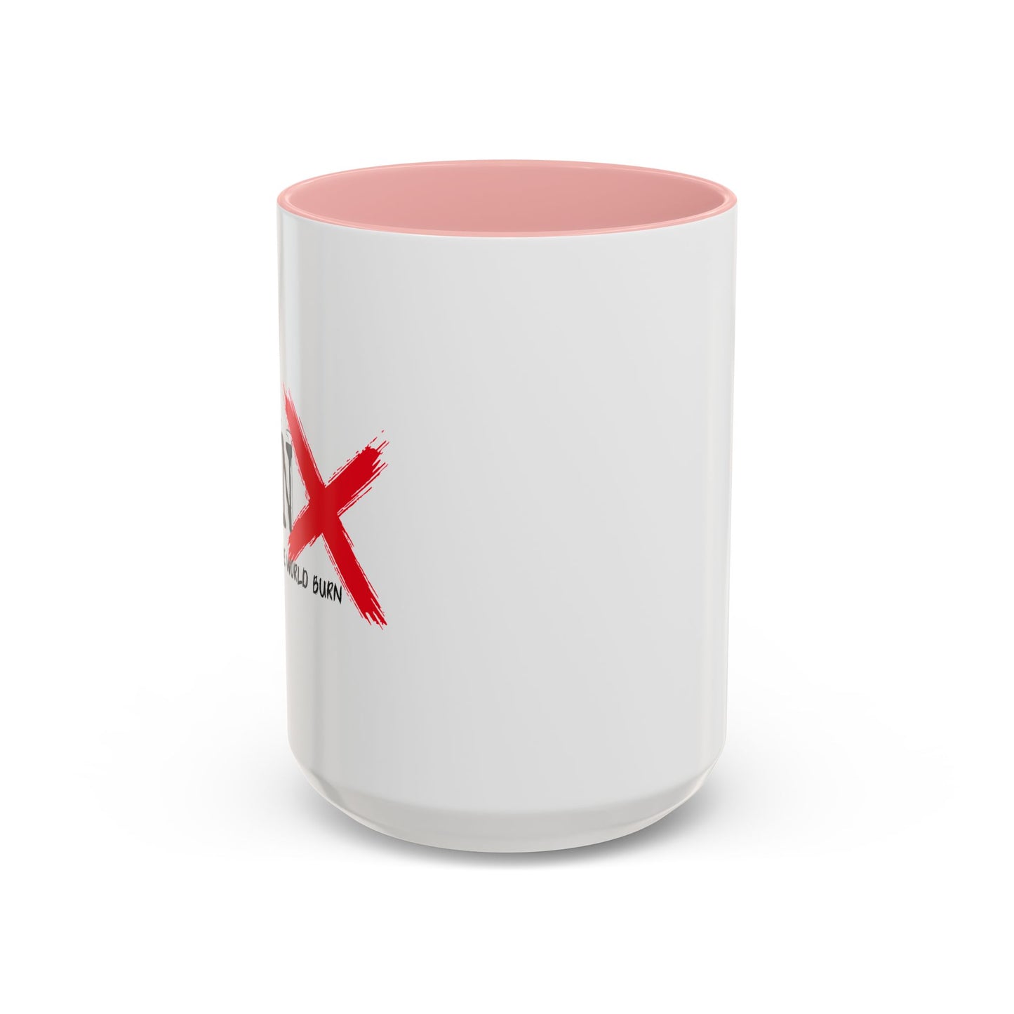 GEN X HERE TO WATCH THE WORLD BURN Accent BiColor Funny Sarcastic Mug