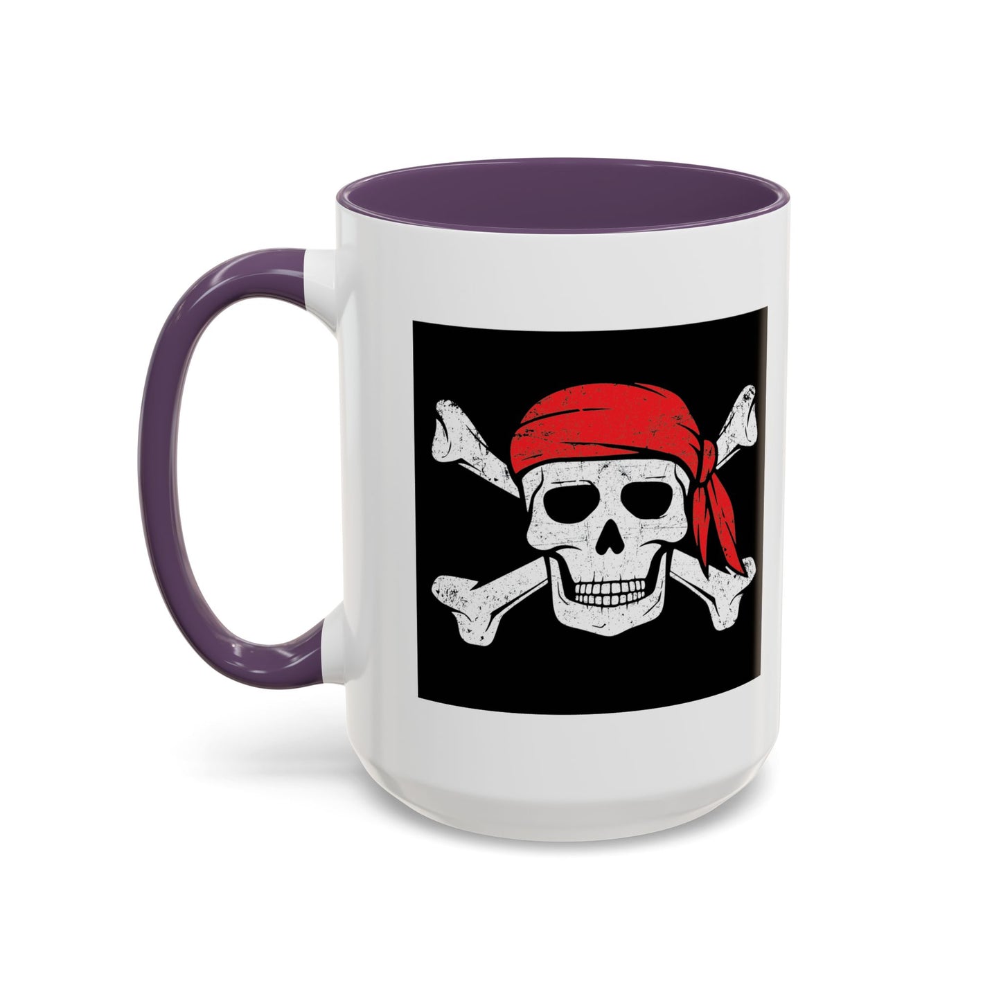 RED BANDANA SKULL Accent BiColor Funny Sarcastic Mug