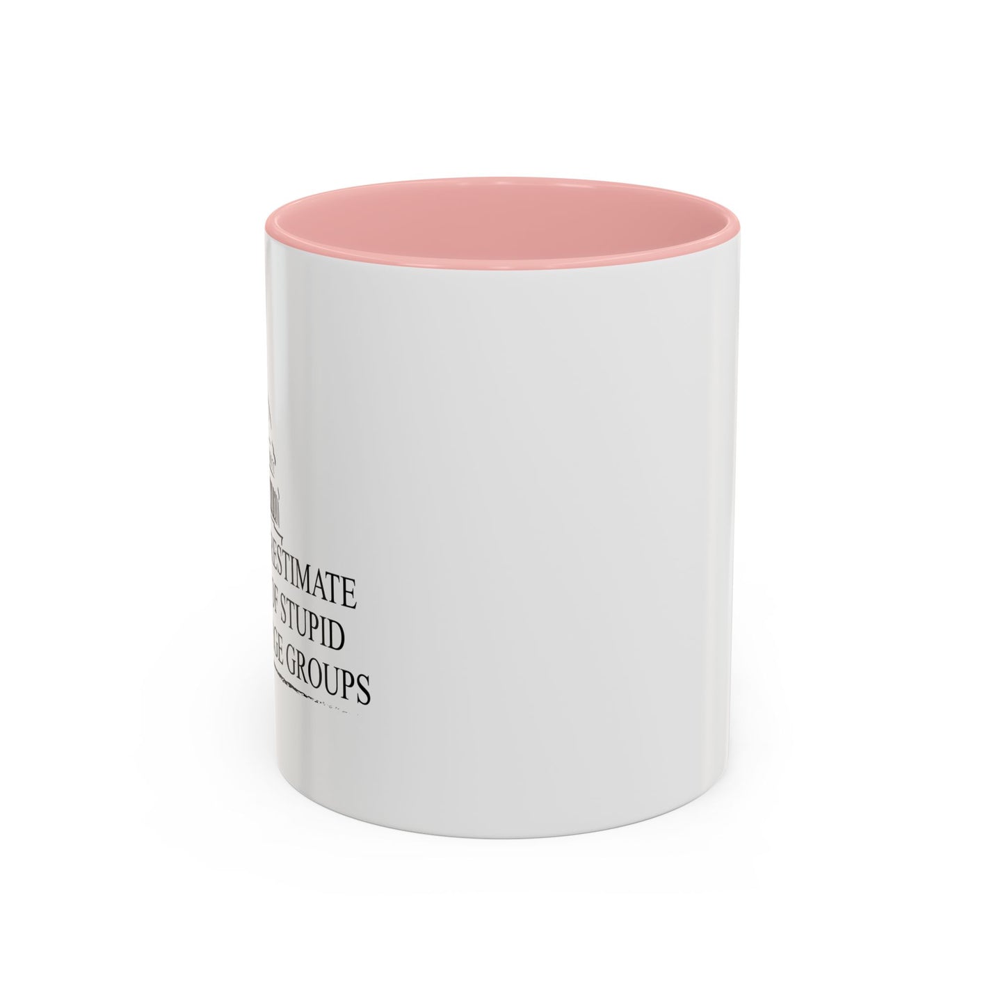 NEVER UNDERESTIMATE THE POWER OF STUPID PEOPLE IN LARGE NUMBERS Accent BiColor Funny Sarcastic Mug