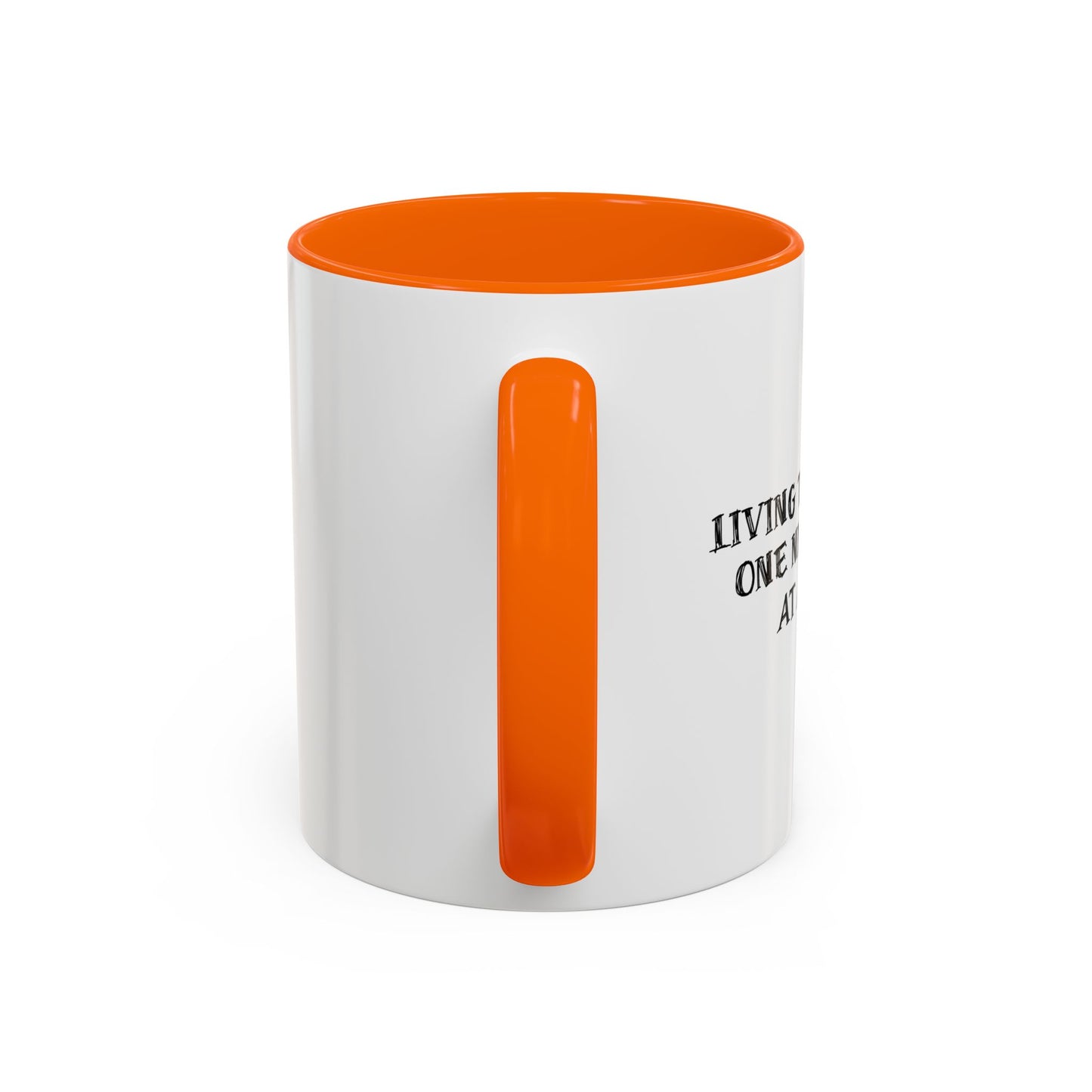 LIVING THE DREAM ONE NIGHTMARE AT A TIME Accent BiColor Funny Sarcastic Mug