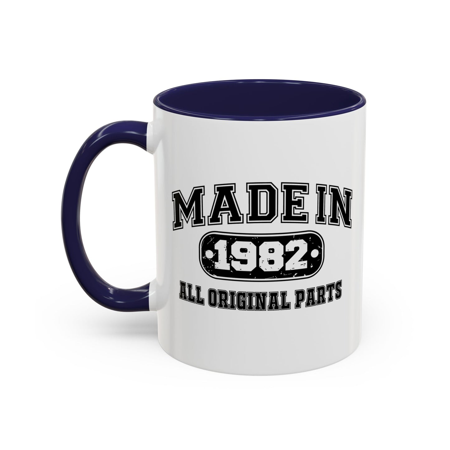 MADE IN 1982 Accent BiColor Funny Sarcastic Mug