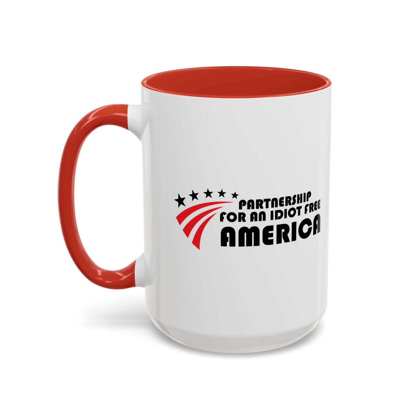 IDIOT FREE AMERICA Accent BiColor Funny Sarcastic Mug