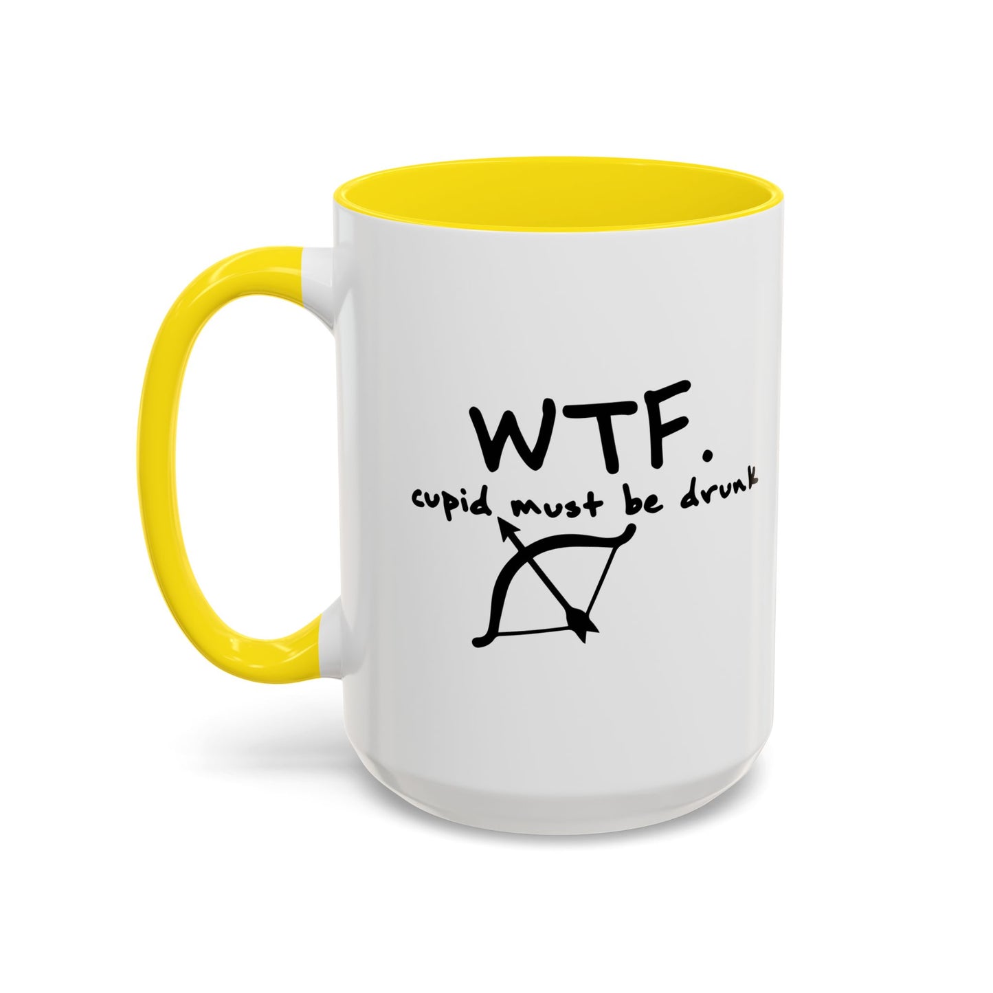 WTF. CUPID - Accent BiColor Funny Sarcastic Mug