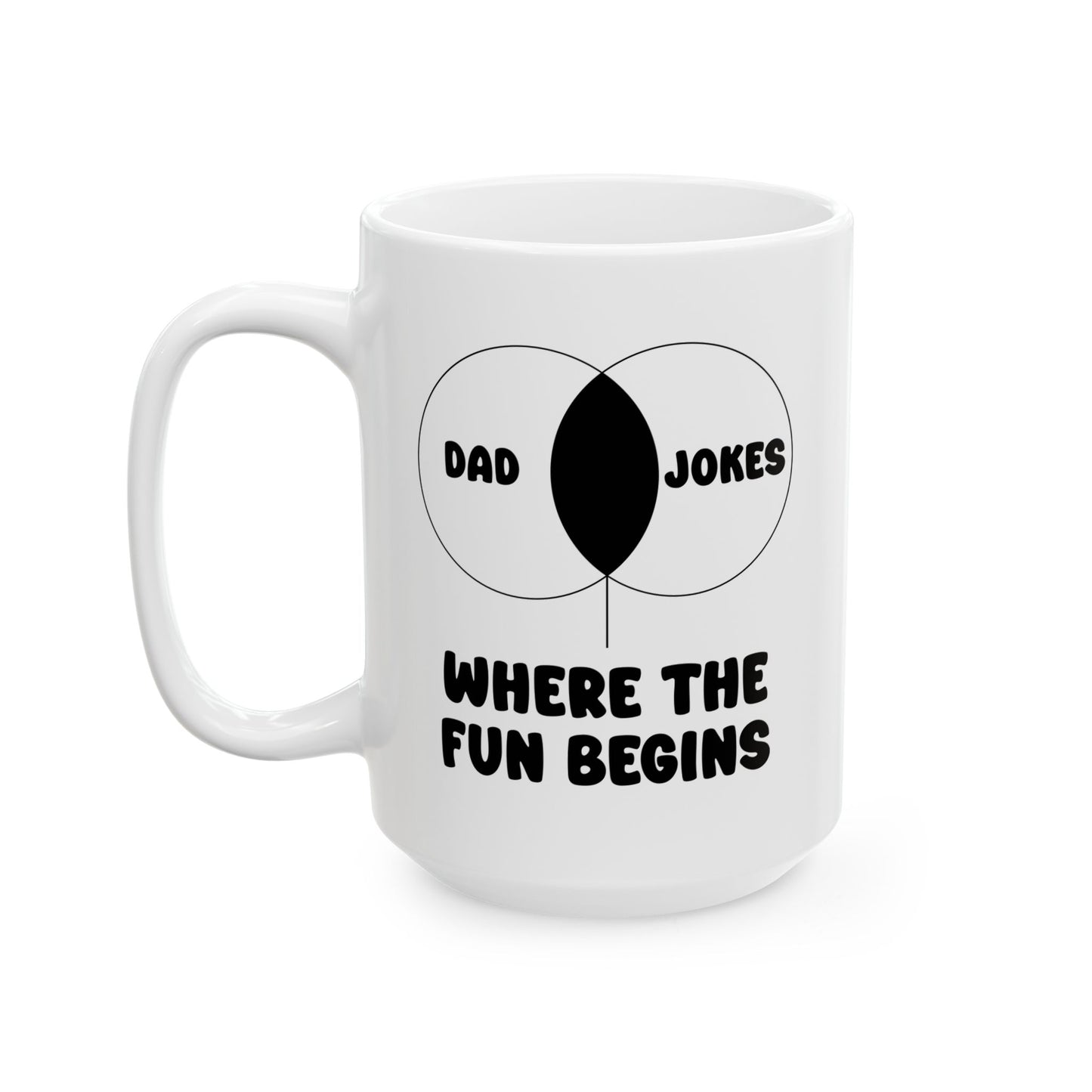 DAD JOKES WHERE THE FUN BEGINS FUNNY SARCASTIC MUG