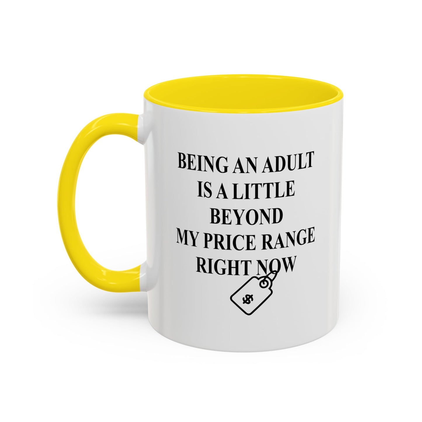 BEYONG MY PRICE RANGE Accent BiColor Funny Sarcastic Mug