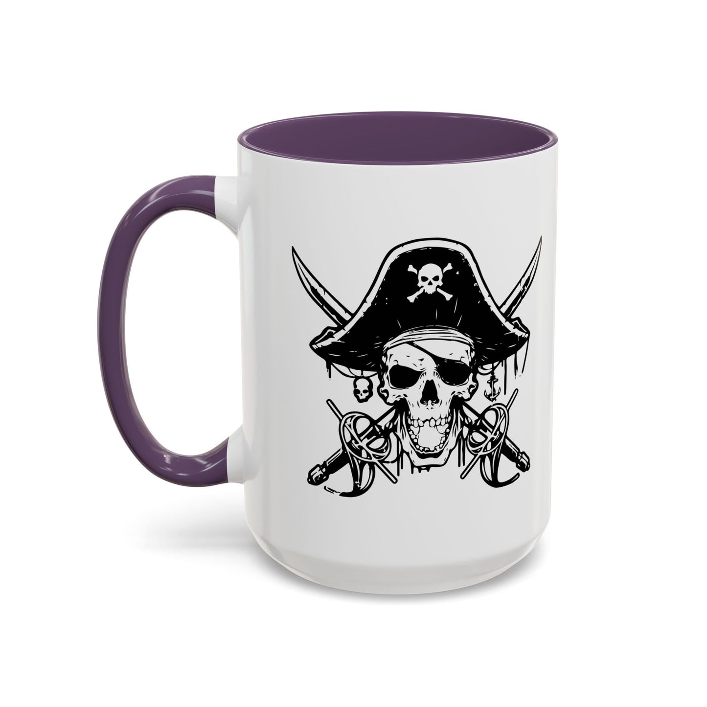 PIRATE SKULL HAT SWORD BONES Accent BiColor Funny Sarcastic Mug