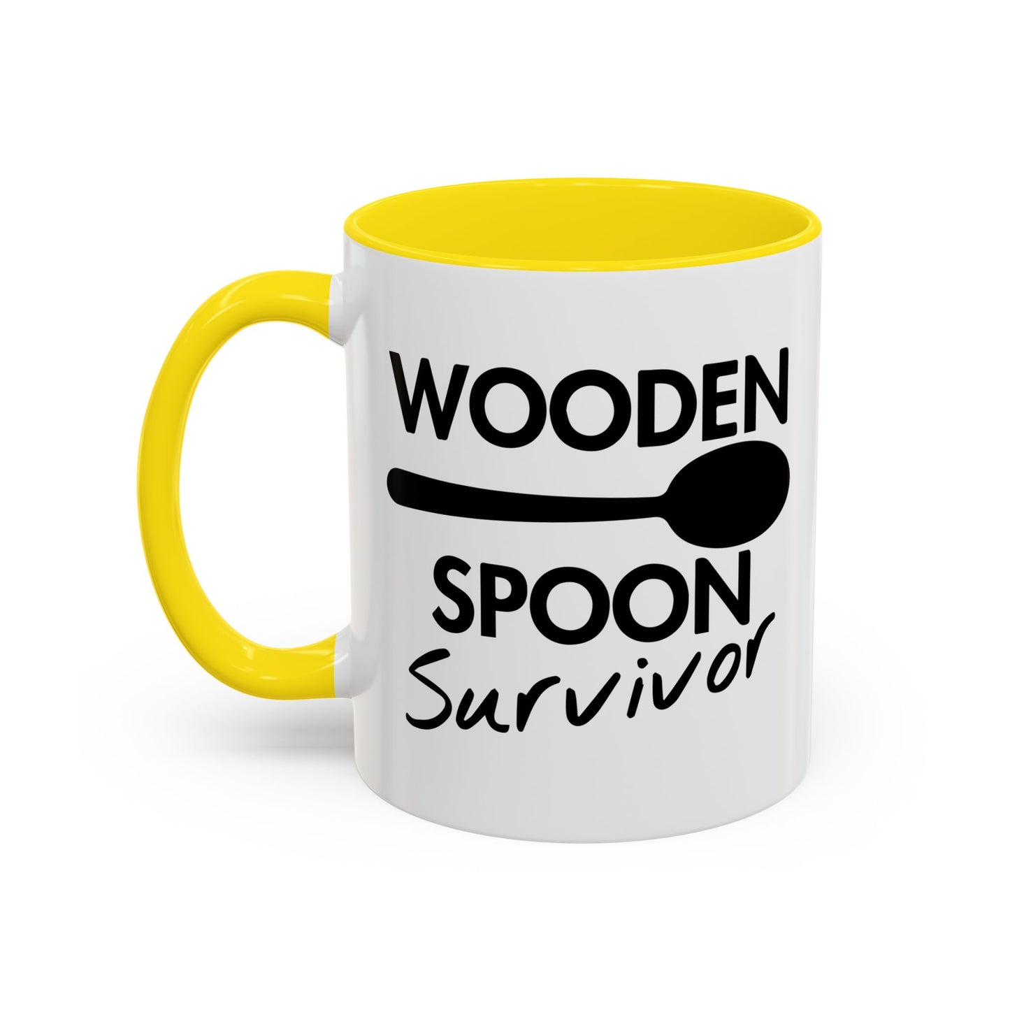 WOODEN SPOON SURVIVOR Accent BiColor Funny Sarcastic Mug