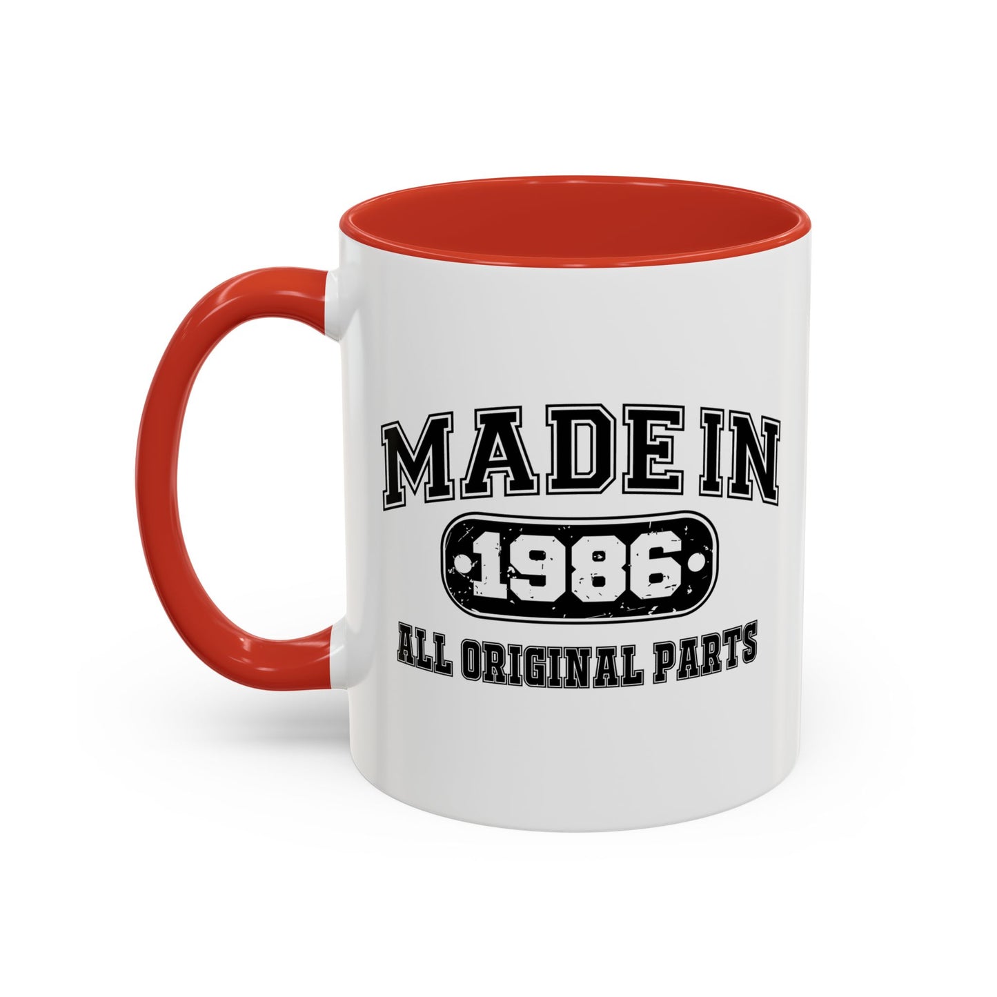 MADE IN 1986 Accent BiColor Funny Sarcastic Mug