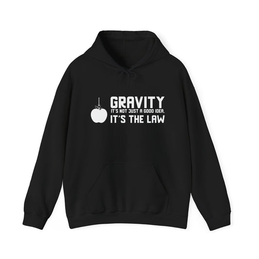 Gravity It's Not Just A Good Idea It's The Law - Premium Unisex Funny Sarcastic Black Hoodie Sweatshirt