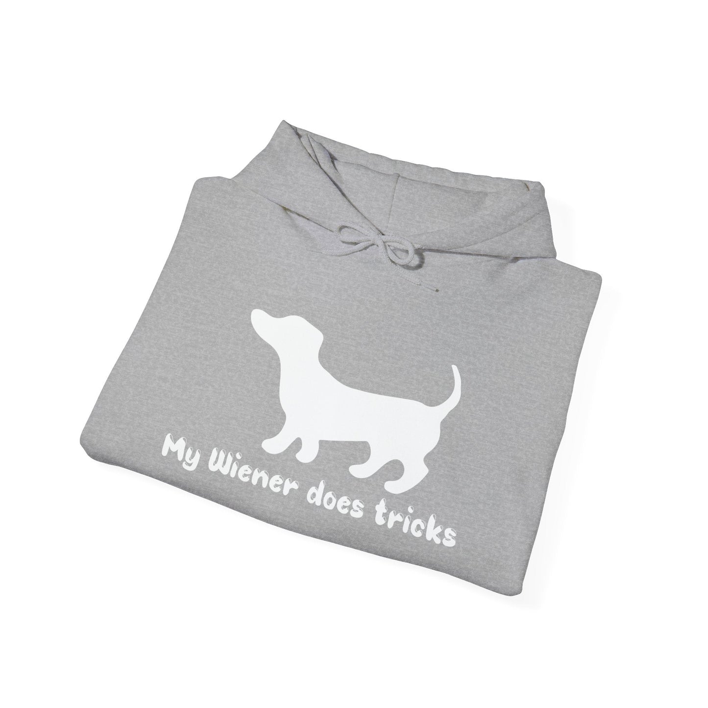 MY WIENER DOES TRICKS - Premium Unisex Funny Sarcastic Black Hoodie Sweatshirt