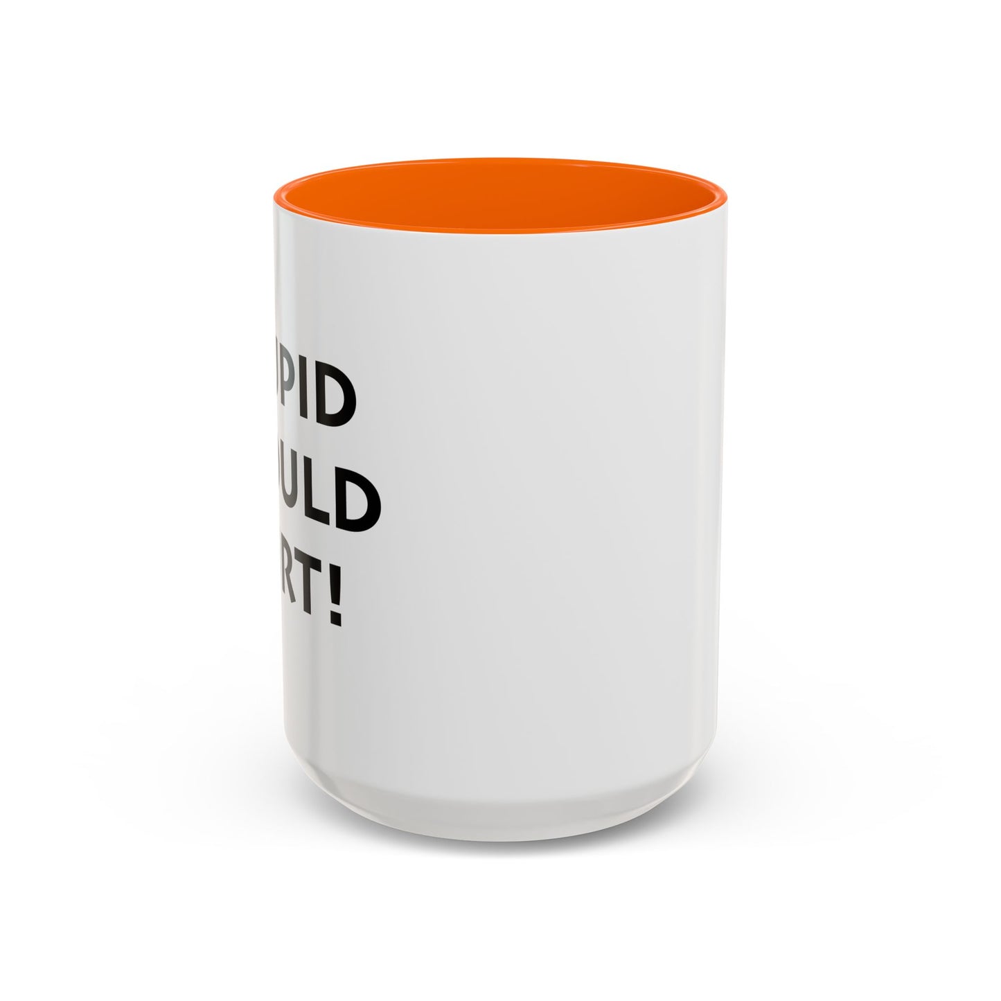 STUPID SHOULD HURT Accent BiColor Funny Sarcastic Mug