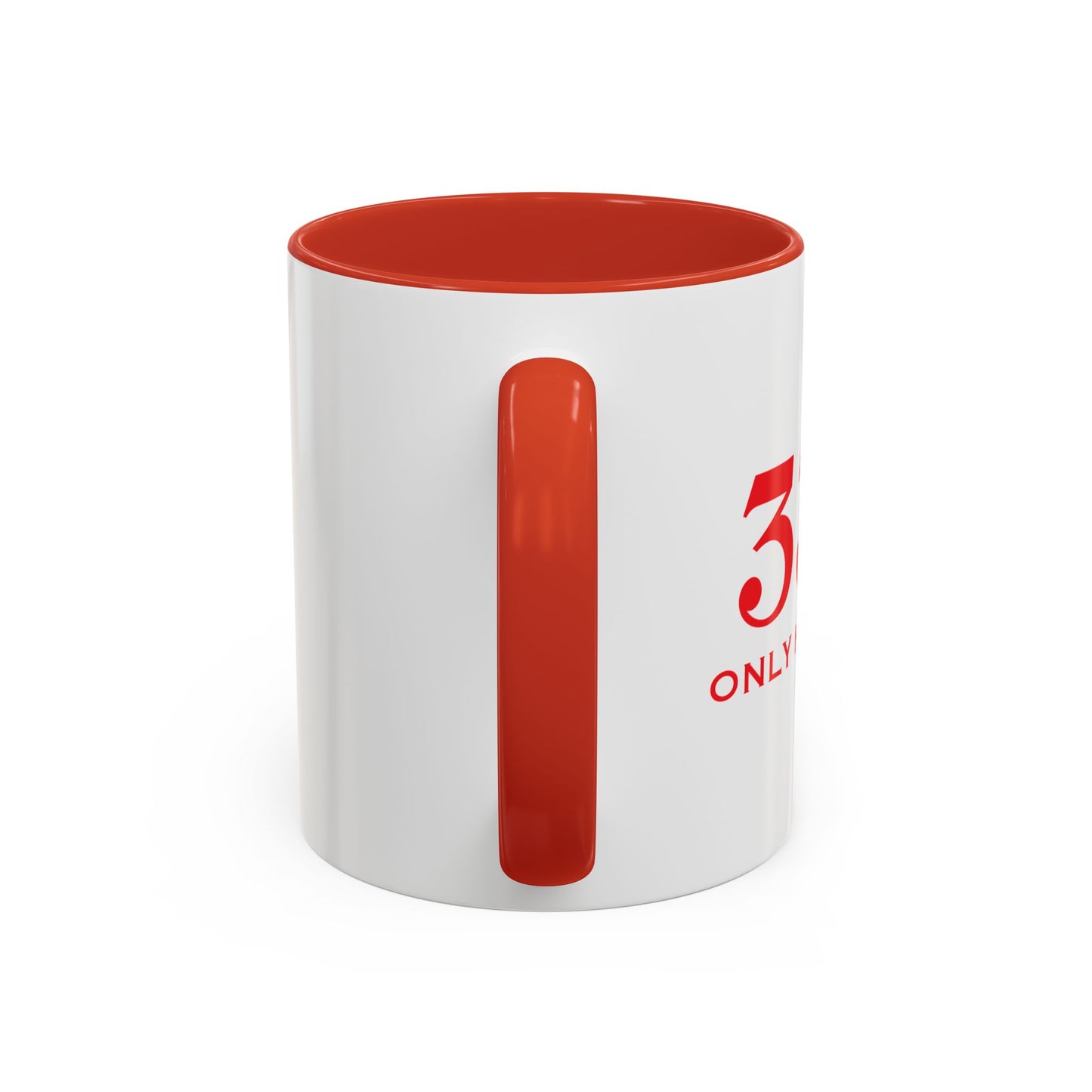 333 ONLY HALF EVIL Accent BiColor Funny Sarcastic Mug