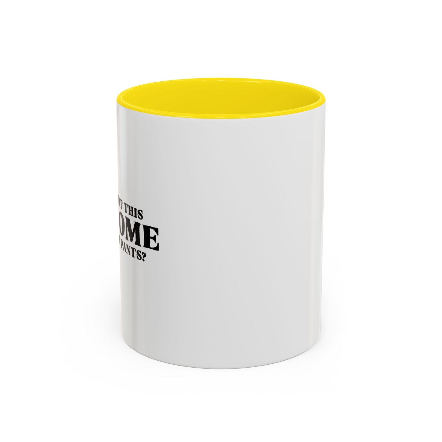 WHO NEEDS PANTS Accent BiColor Funny Sarcastic Mug