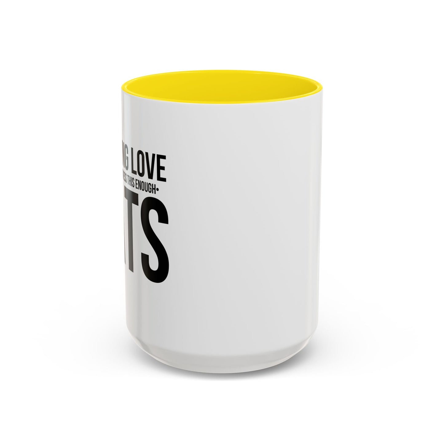 LOVE CATS AND I CANNOT STRESS THIS ENOUGH Accent BiColor Funny Sarcastic Mug