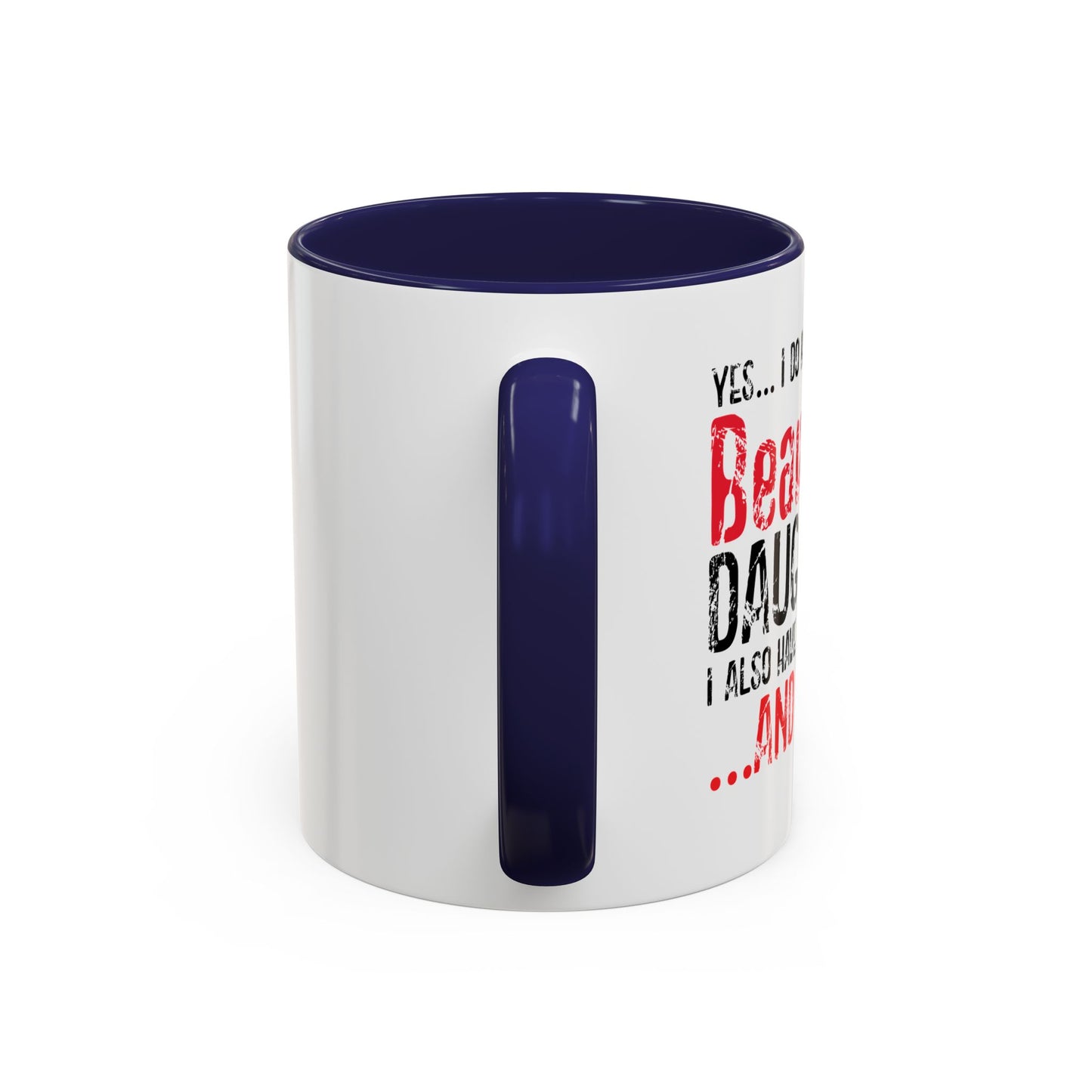 GUN,A SHOVEL, AND AN ALIBI Accent BiColor Funny Sarcastic Mug