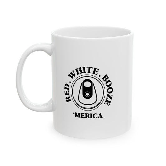 RED WHITE BOOZE MERICA FUNNY SARCASTIC MUG