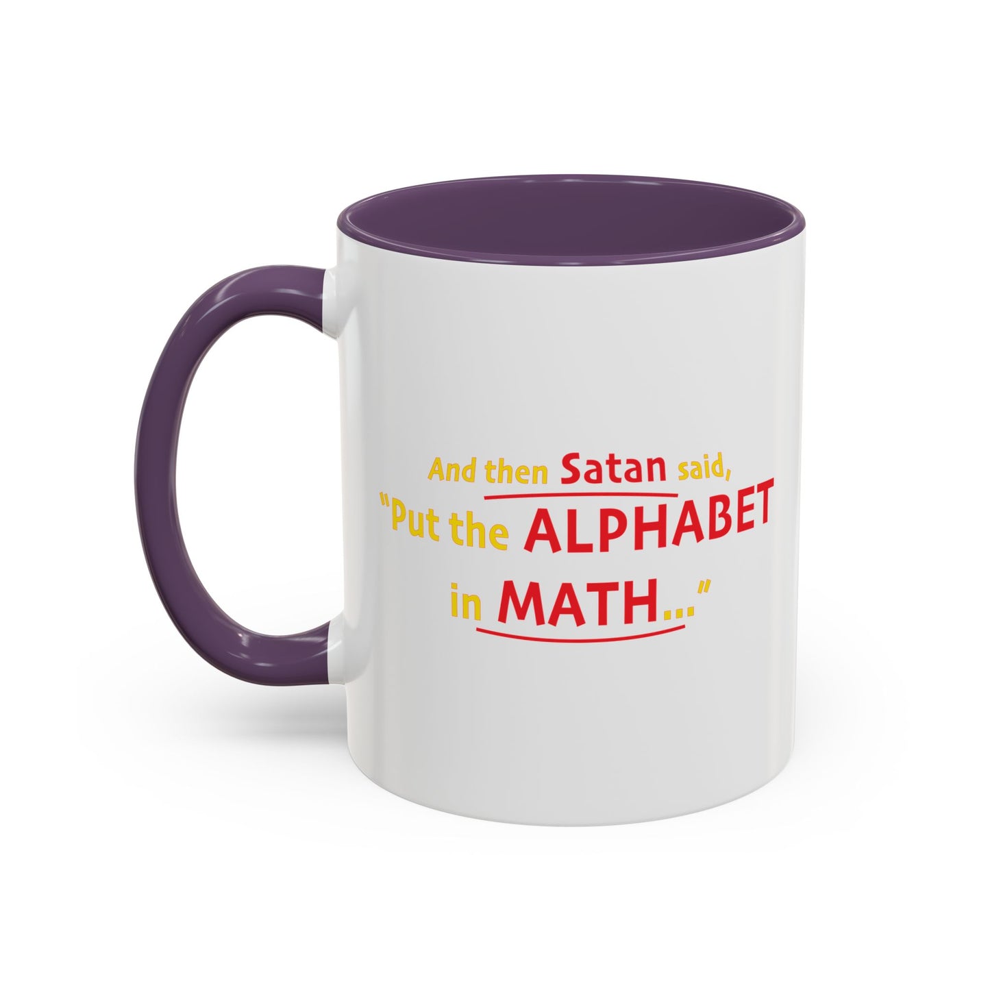 SATAN & MATH Accent BiColor Funny Sarcastic Mug