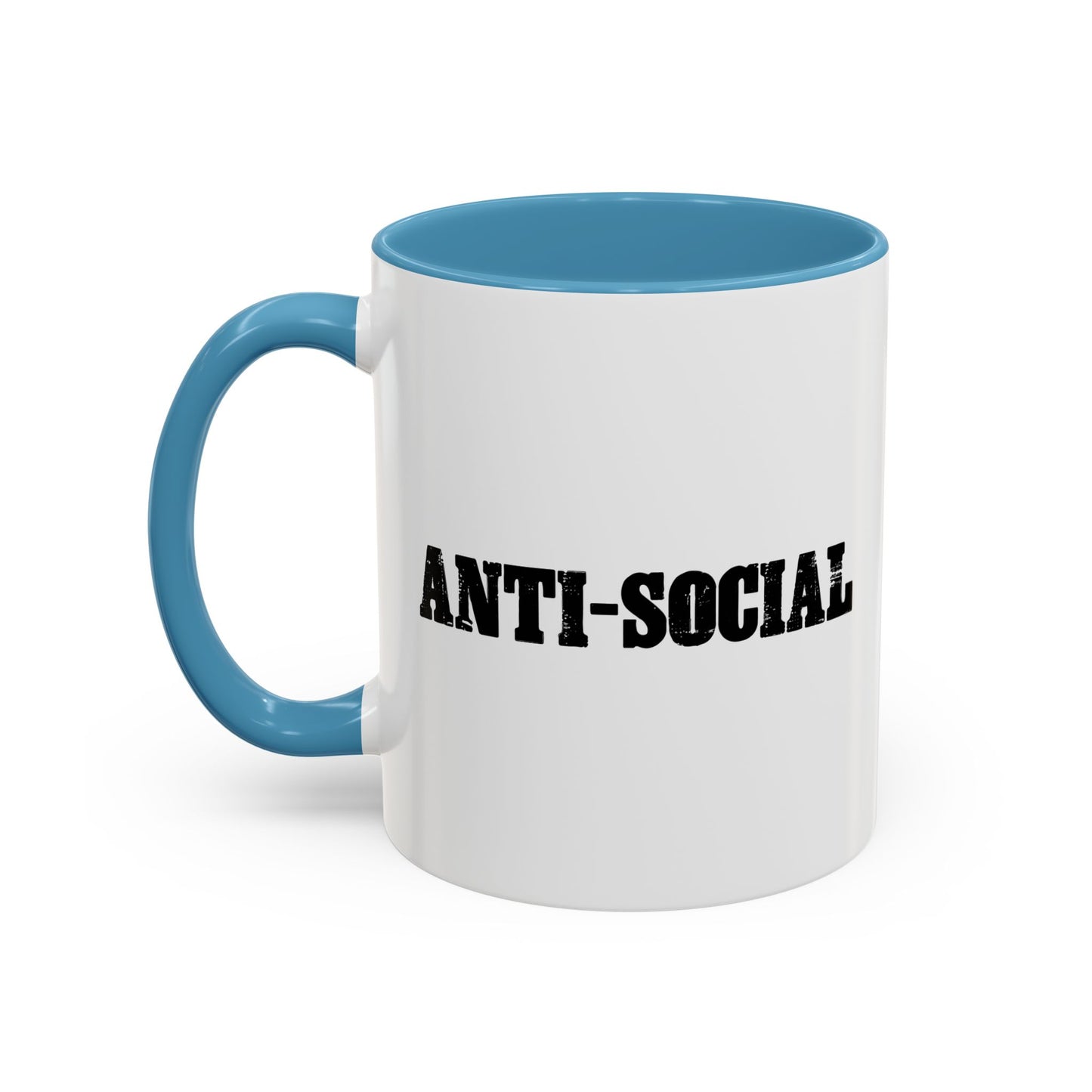 ANTI-SOCIAL Accent BiColor Funny Sarcastic Mug