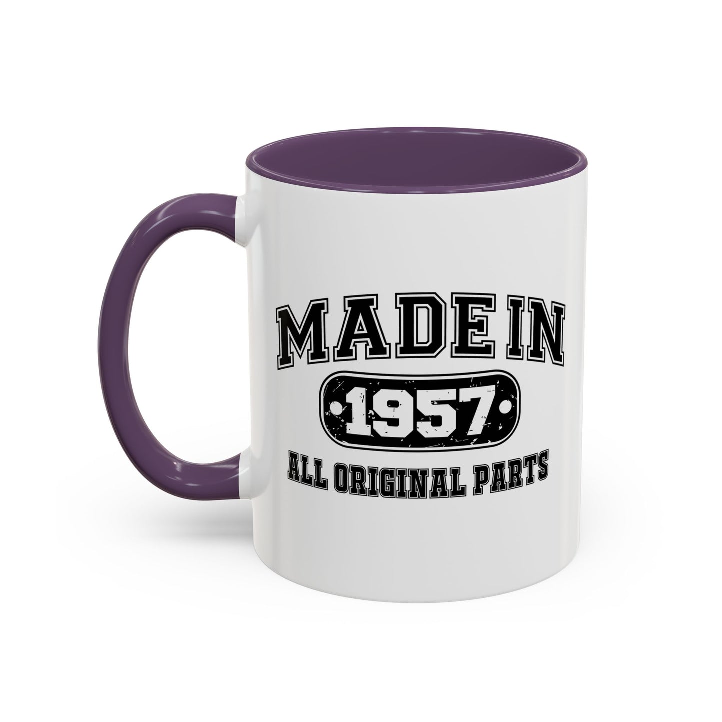 MADE IN 1957 Accent BiColor Funny Sarcastic Mug