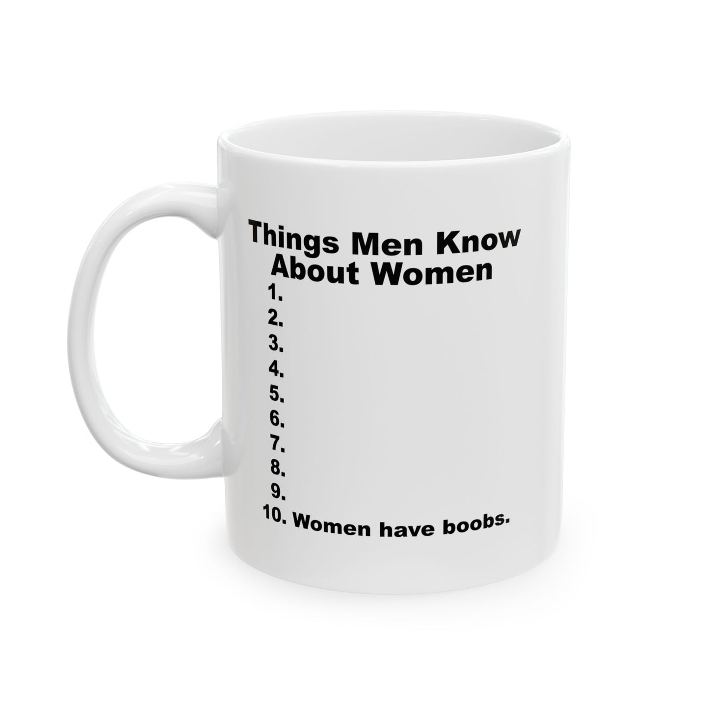 THINGS MEN KNOW ABOUT WOMEN FUNNY SARCASTIC MUG