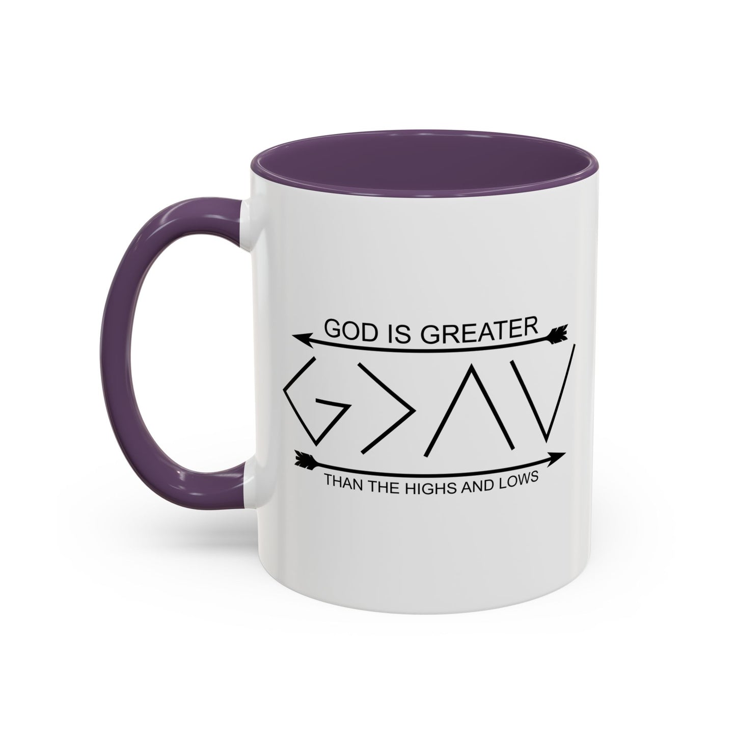 GOD IS GREATER Accent BiColor Funny Sarcastic Mug