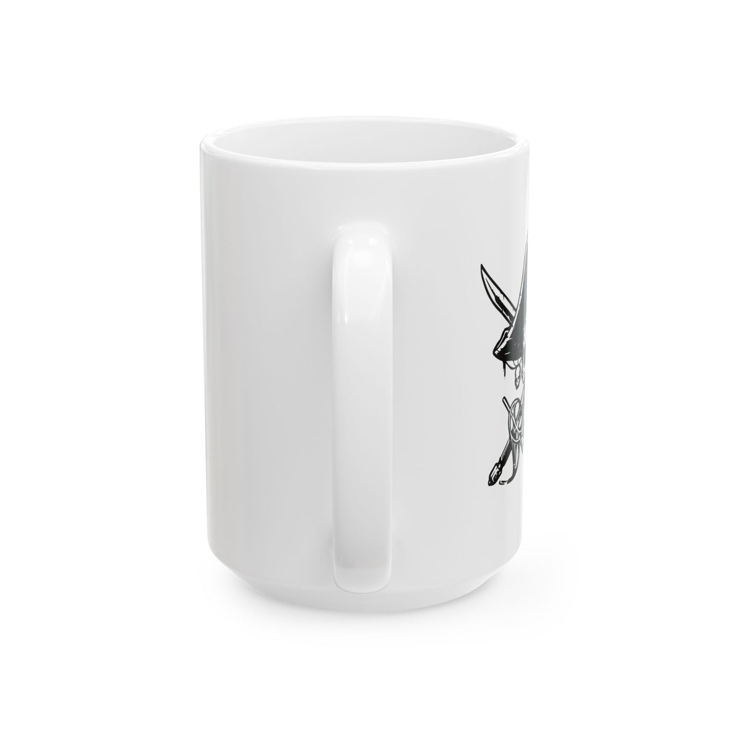 SKULL HAT BONES FUNNY SARCASTIC WHITE MUG