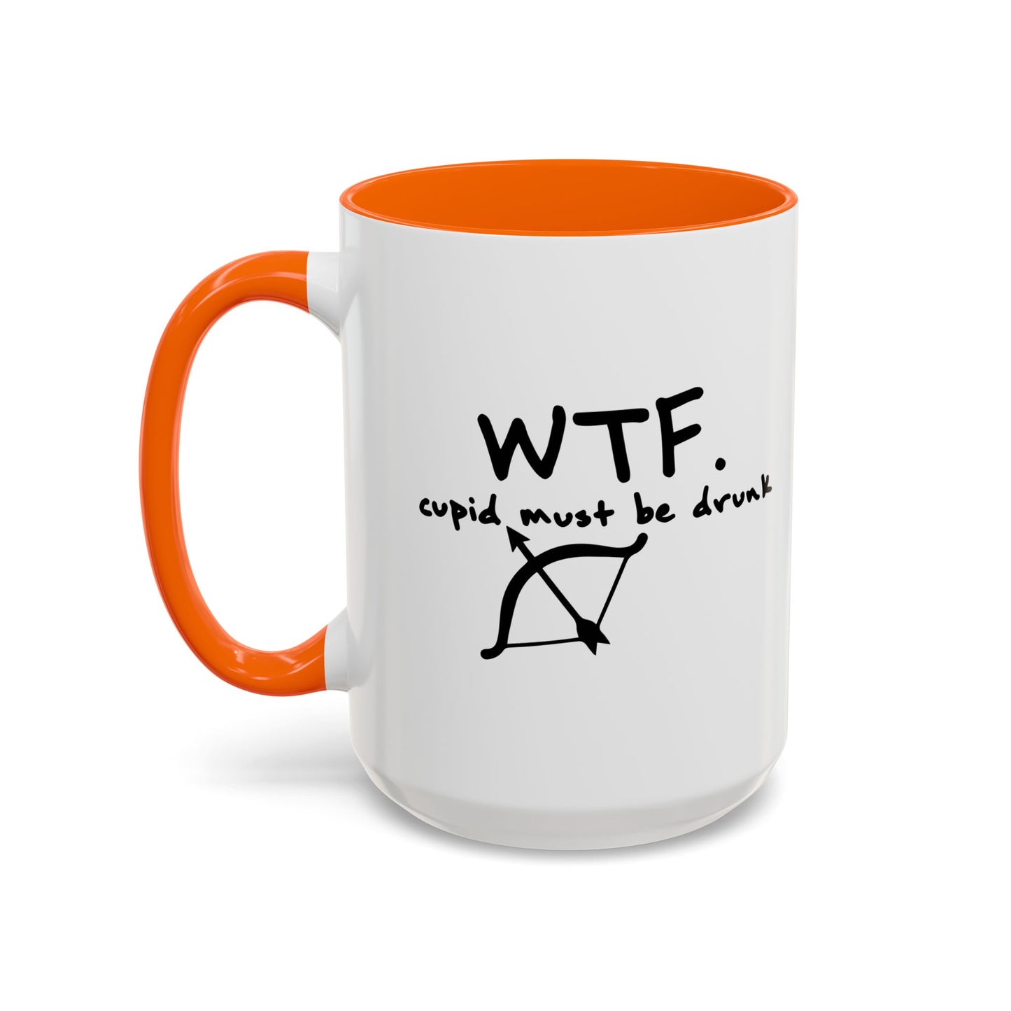 WTF. CUPID - Accent BiColor Funny Sarcastic Mug