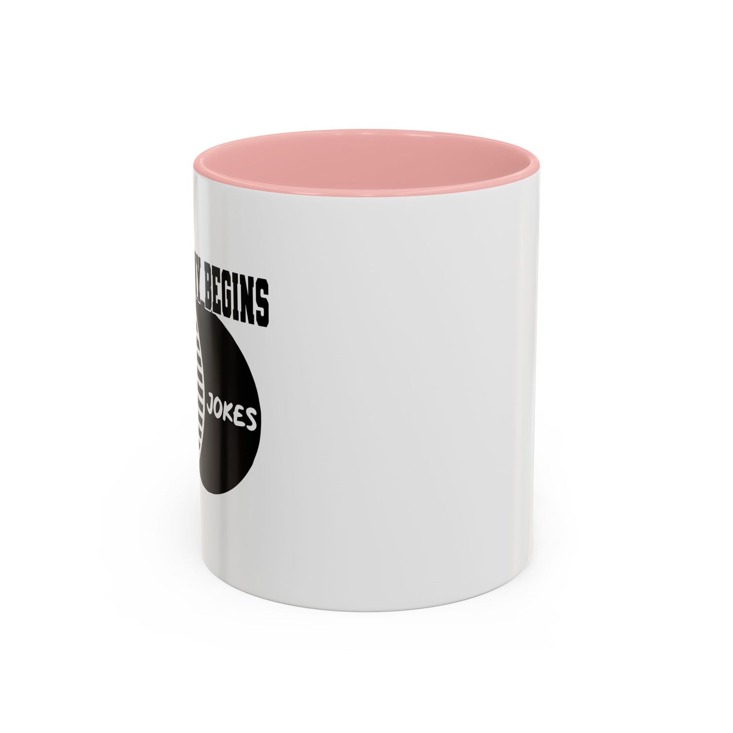 WHERE CORNY BEGINS Accent BiColor Funny Sarcastic Mug