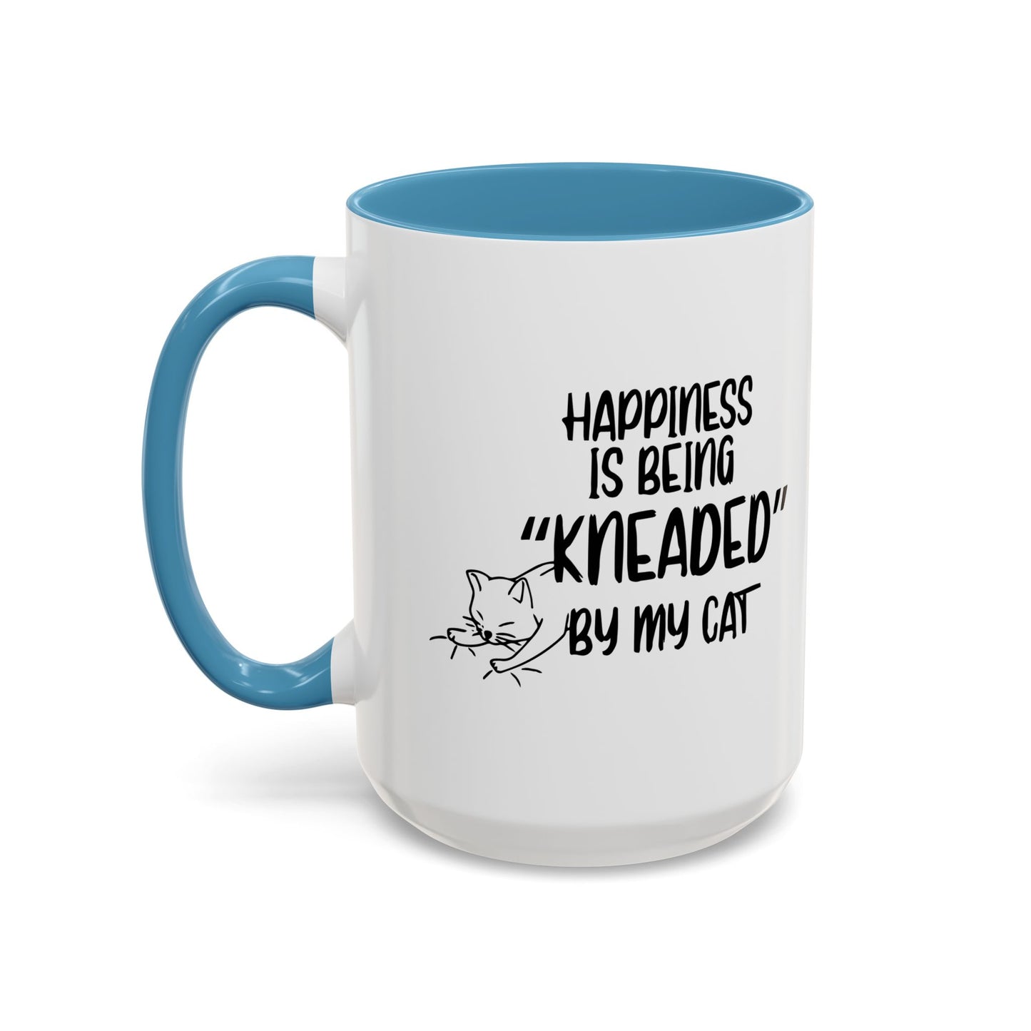 HAPPINESS IS BEING NEEDED BY MY CAT Accent BiColor Funny Sarcastic Mug