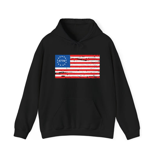 BETSY FLAG 1776 - Premium Unisex Funny Sarcastic Black Hoodie Sweatshirt