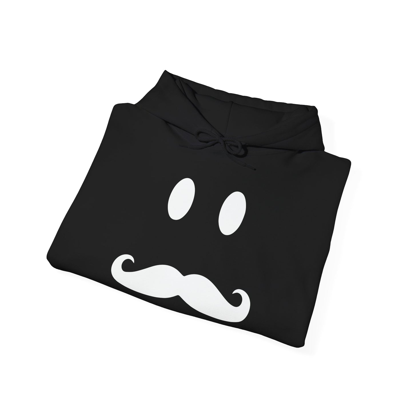 MOUSTACHE SMILE - Premium Unisex Funny Sarcastic Black Hoodie Sweatshirt