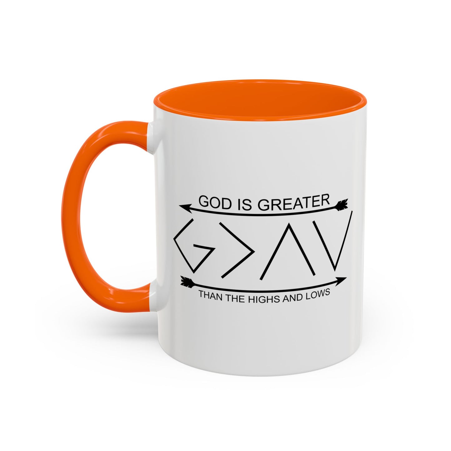 GOD IS GREATER Accent BiColor Funny Sarcastic Mug