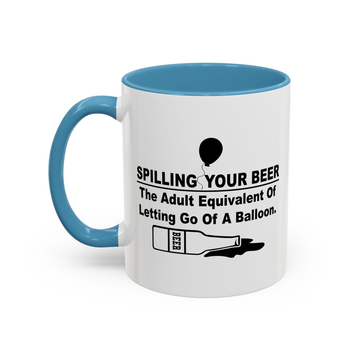 LETTING GO OF A BALLOON Accent BiColor Funny Sarcastic Mug