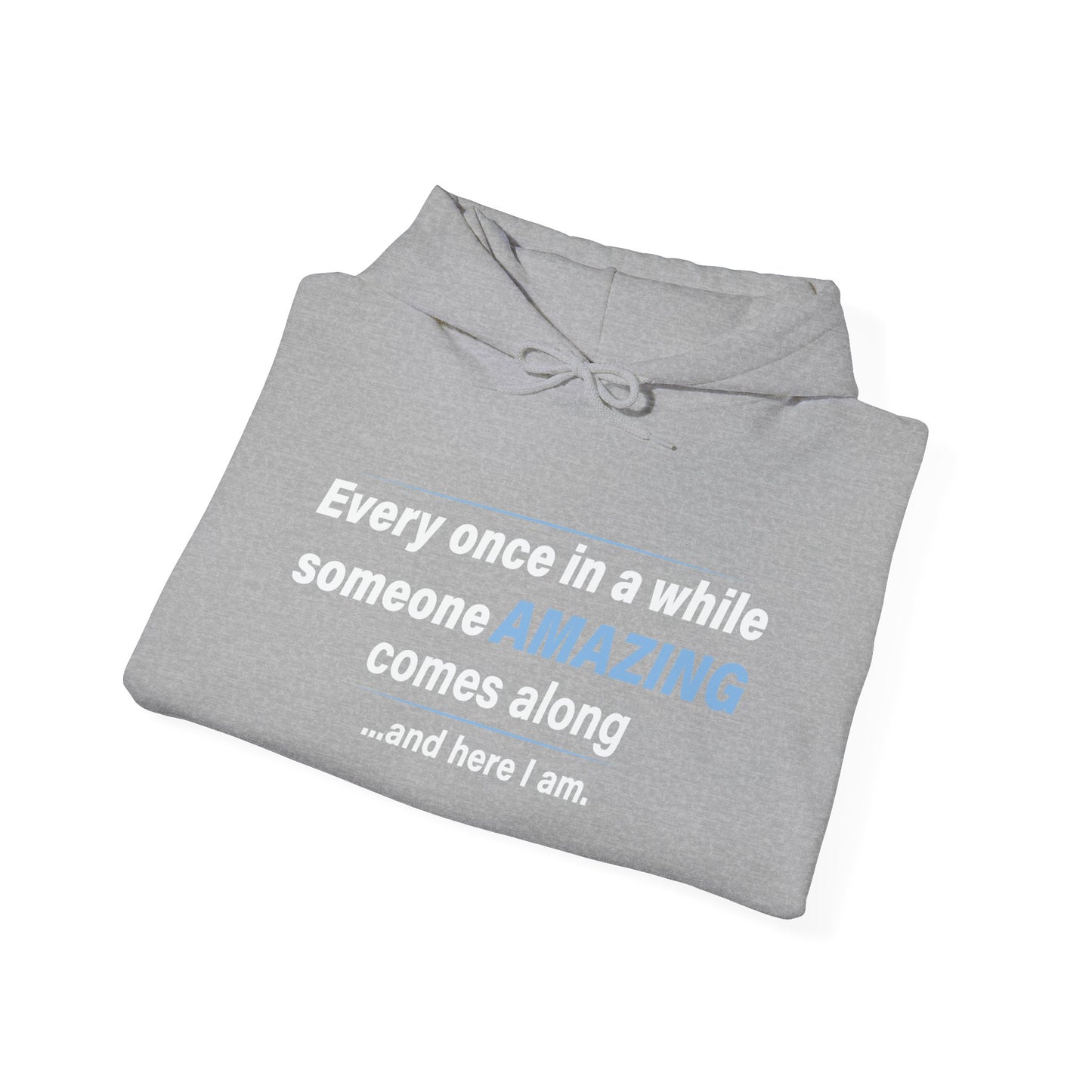 SOMEONE AMAZING COMES ALONG - Premium Unisex Funny Sarcastic Black Hoodie Sweatshirt