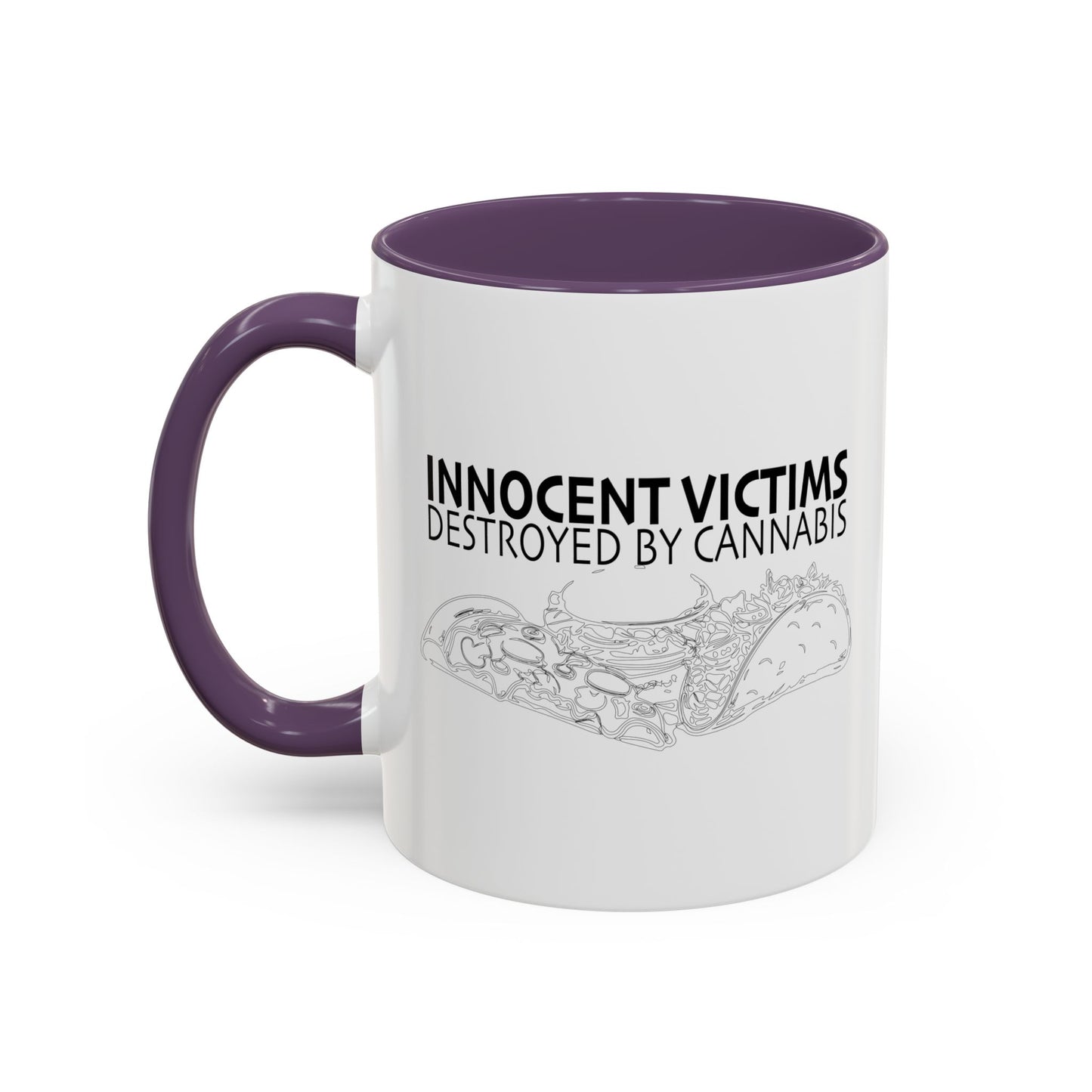 VICTIMS OF CANNABIS Accent BiColor Funny Sarcastic Mug