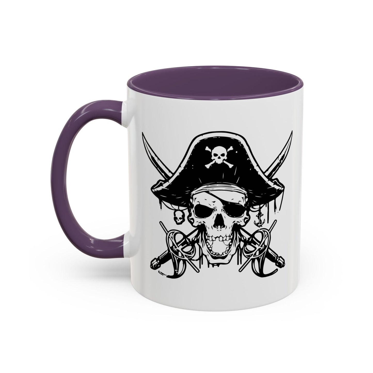 PIRATE SKULL HAT SWORD BONES Accent BiColor Funny Sarcastic Mug