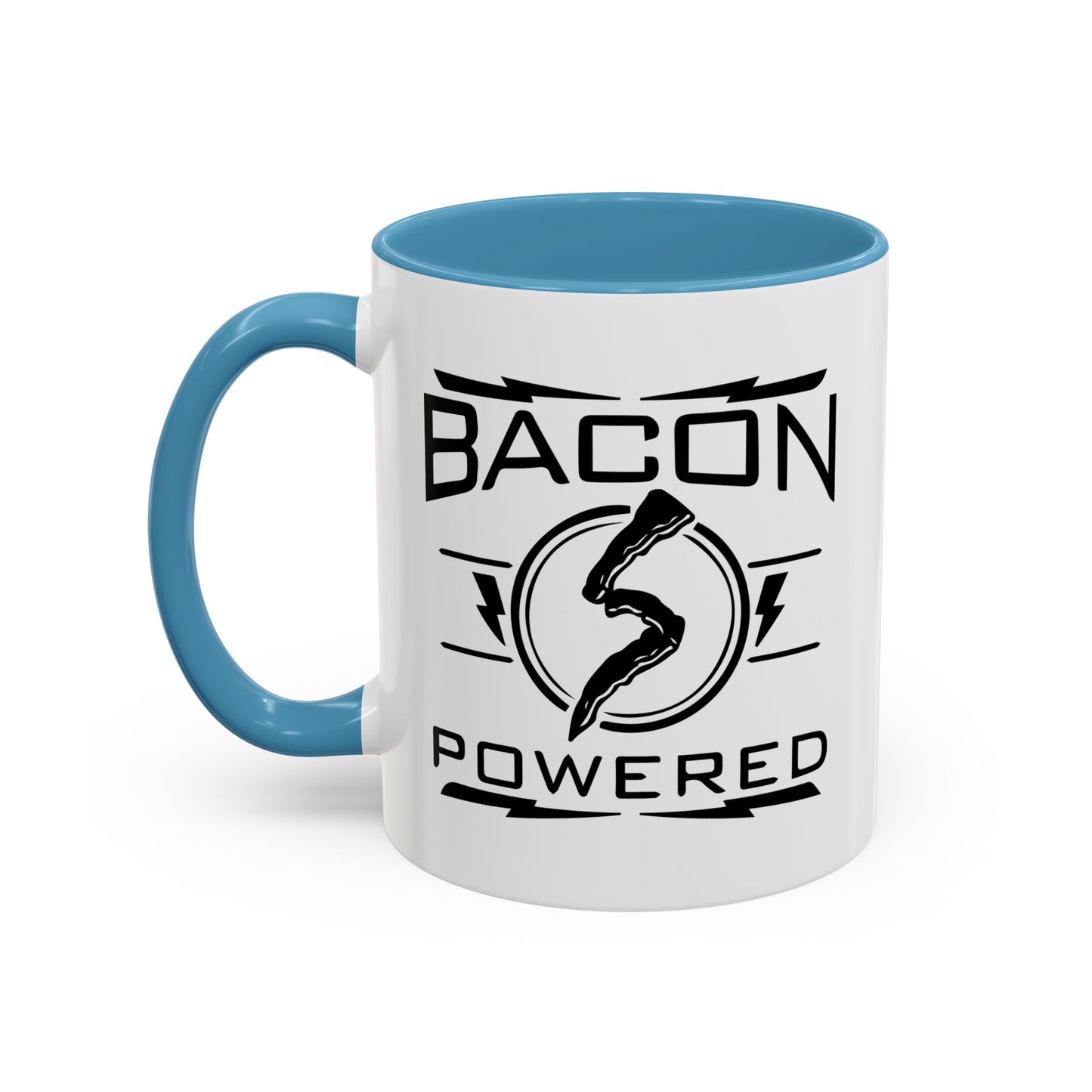 BACON POWERED Accent BiColor Funny Sarcastic Mug