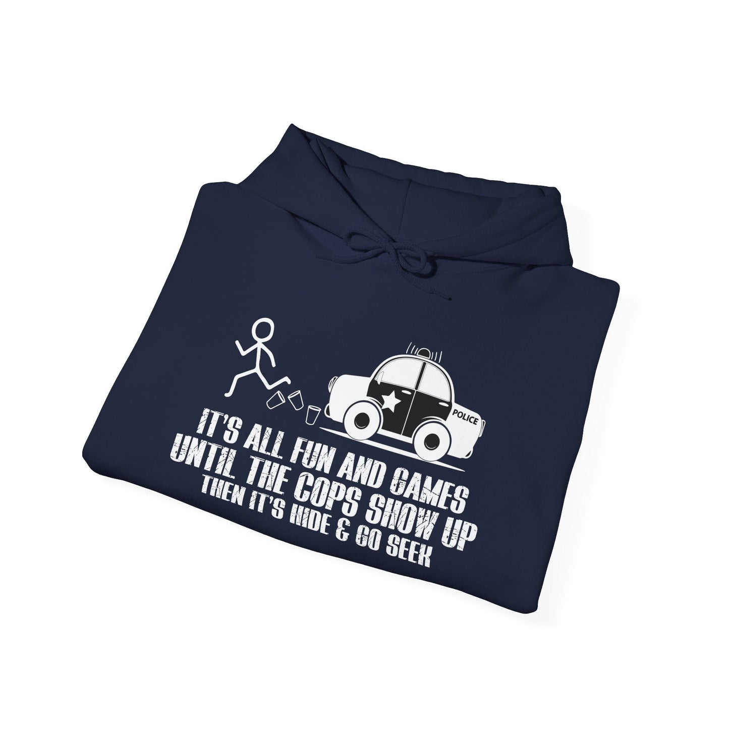 UNTILL THE COPS SHOW UP - Premium Unisex Funny Sarcastic Black Hoodie Sweatshirt