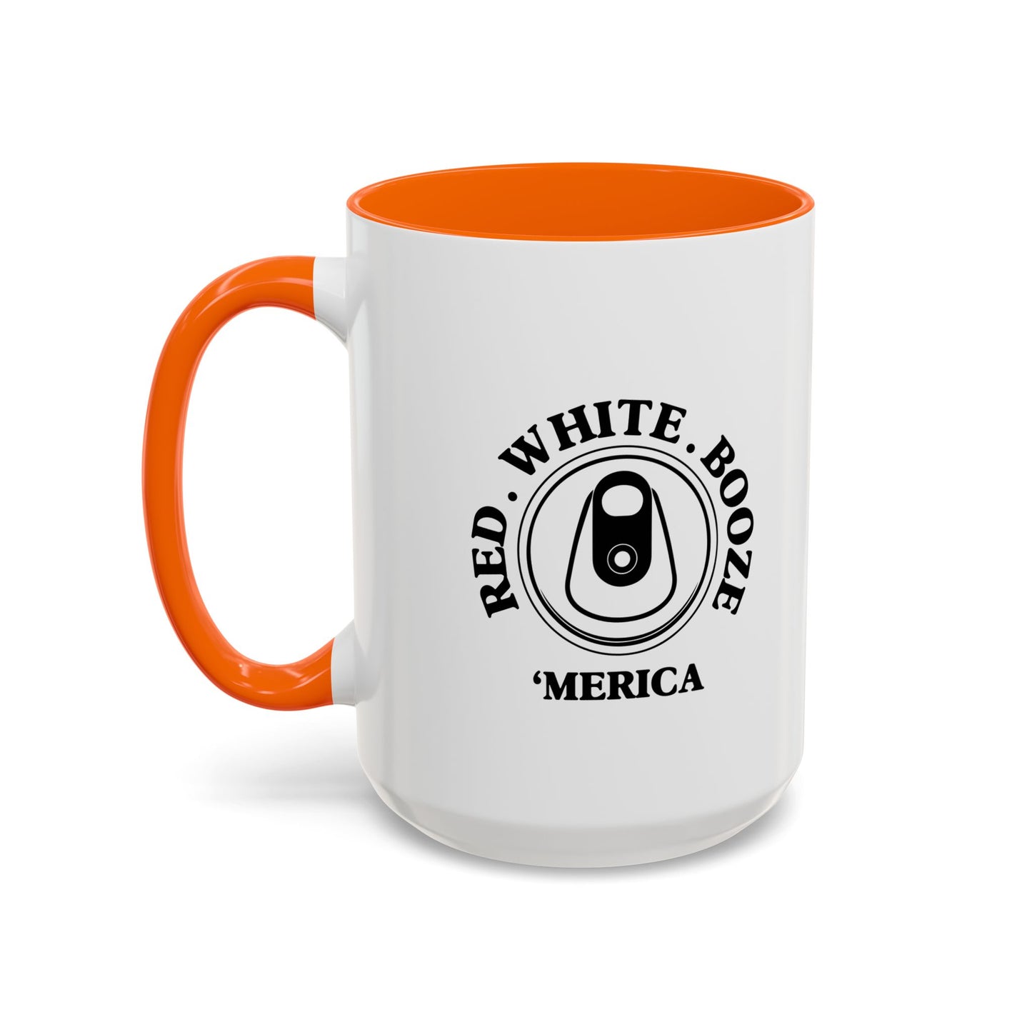 RED WHITE BOOZE MERICA Accent BiColor Funny Sarcastic Mug