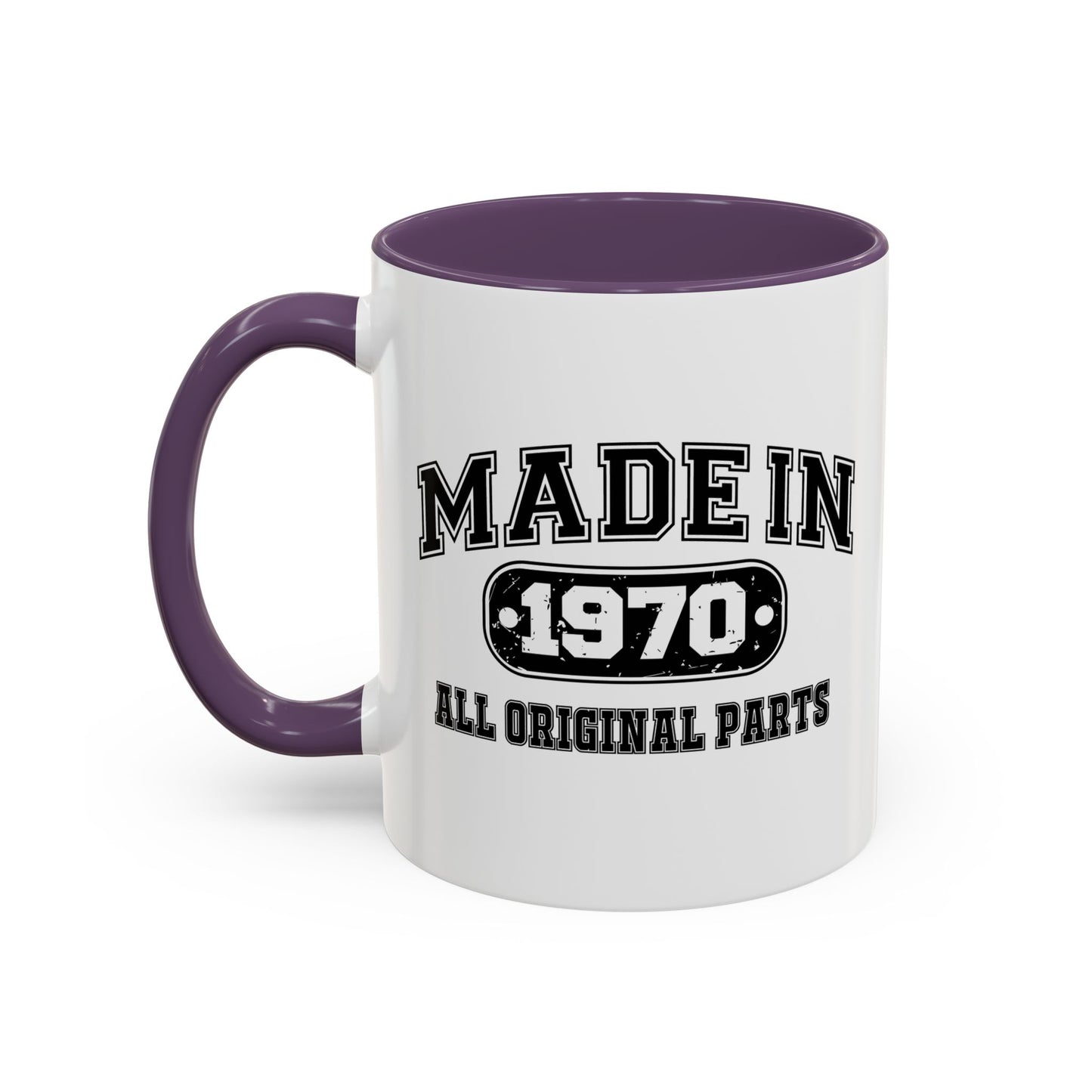 MADE IN 1970 Accent BiColor Funny Sarcastic Mug