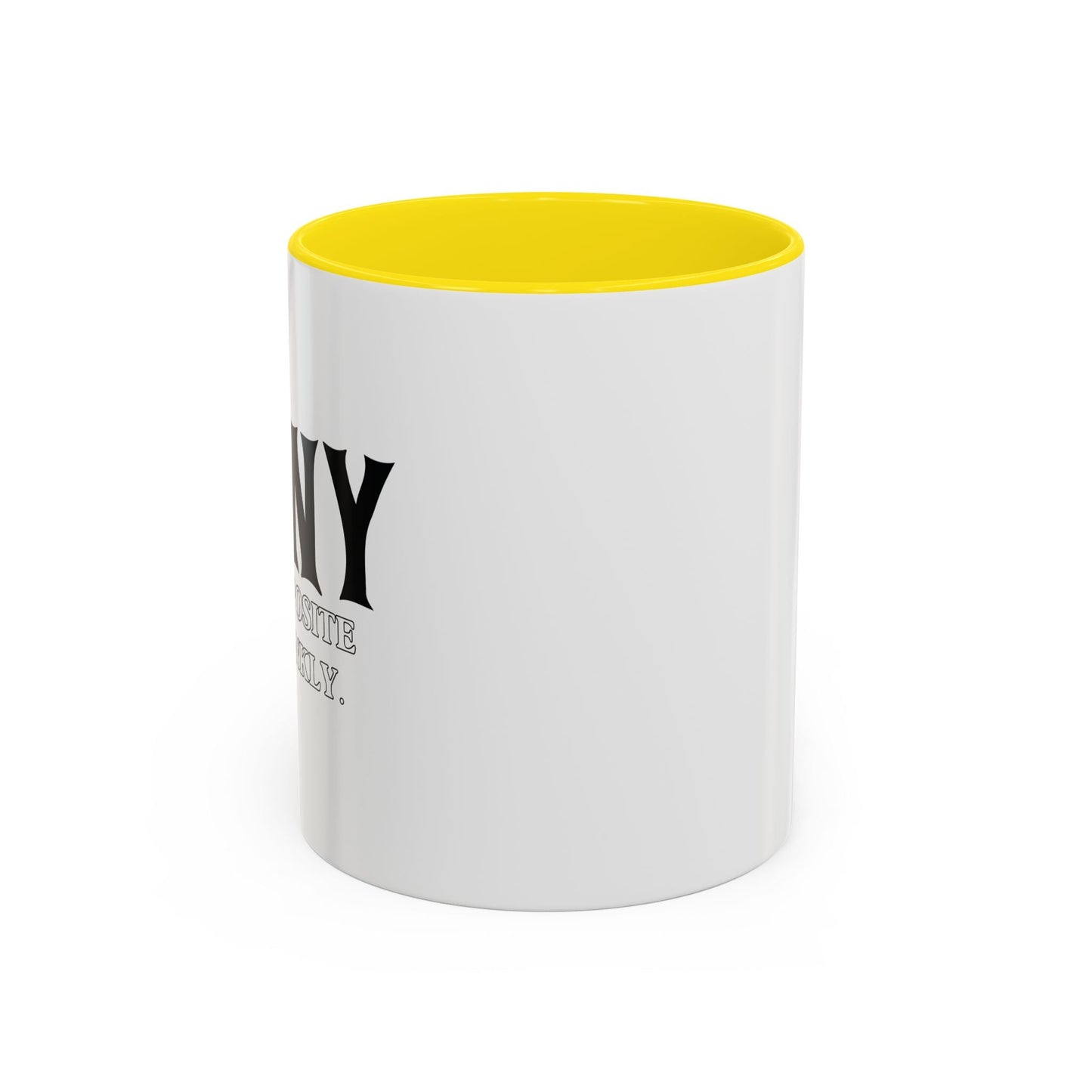 IRONY THE OPPOSITE OF WRINKLY Accent BiColor Funny Sarcastic Mug