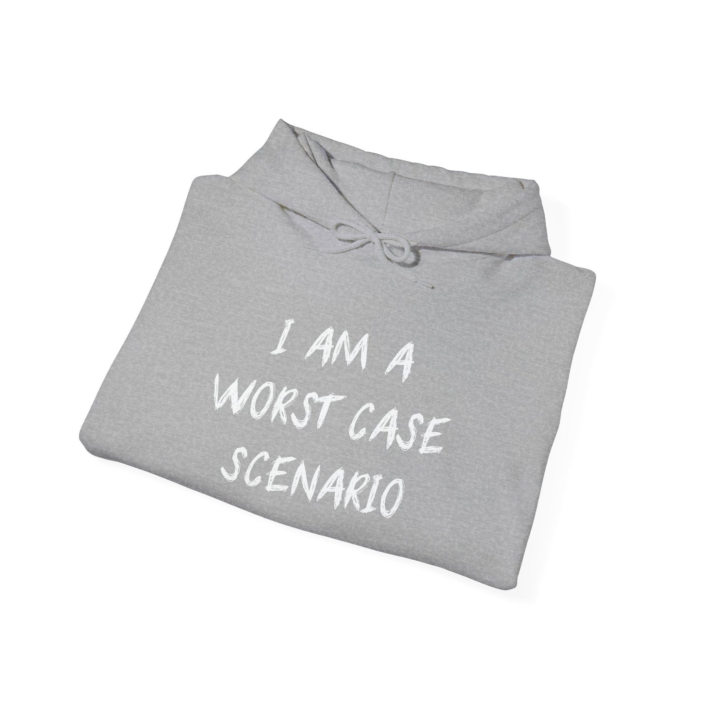 I AM WORST CASE SCENARIO - Premium Unisex Funny Sarcastic Black Hoodie Sweatshirt