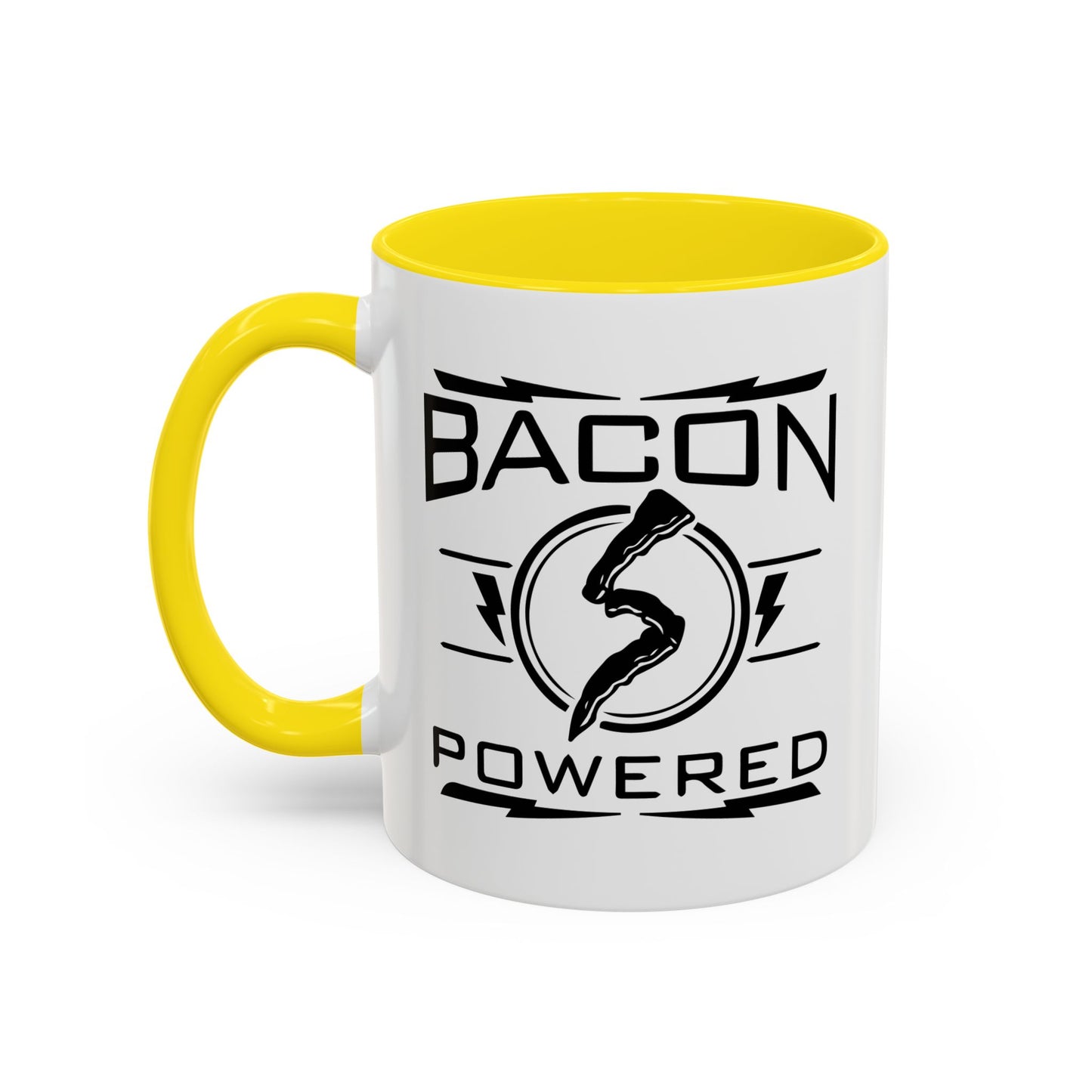 BACON POWERED Accent BiColor Funny Sarcastic Mug