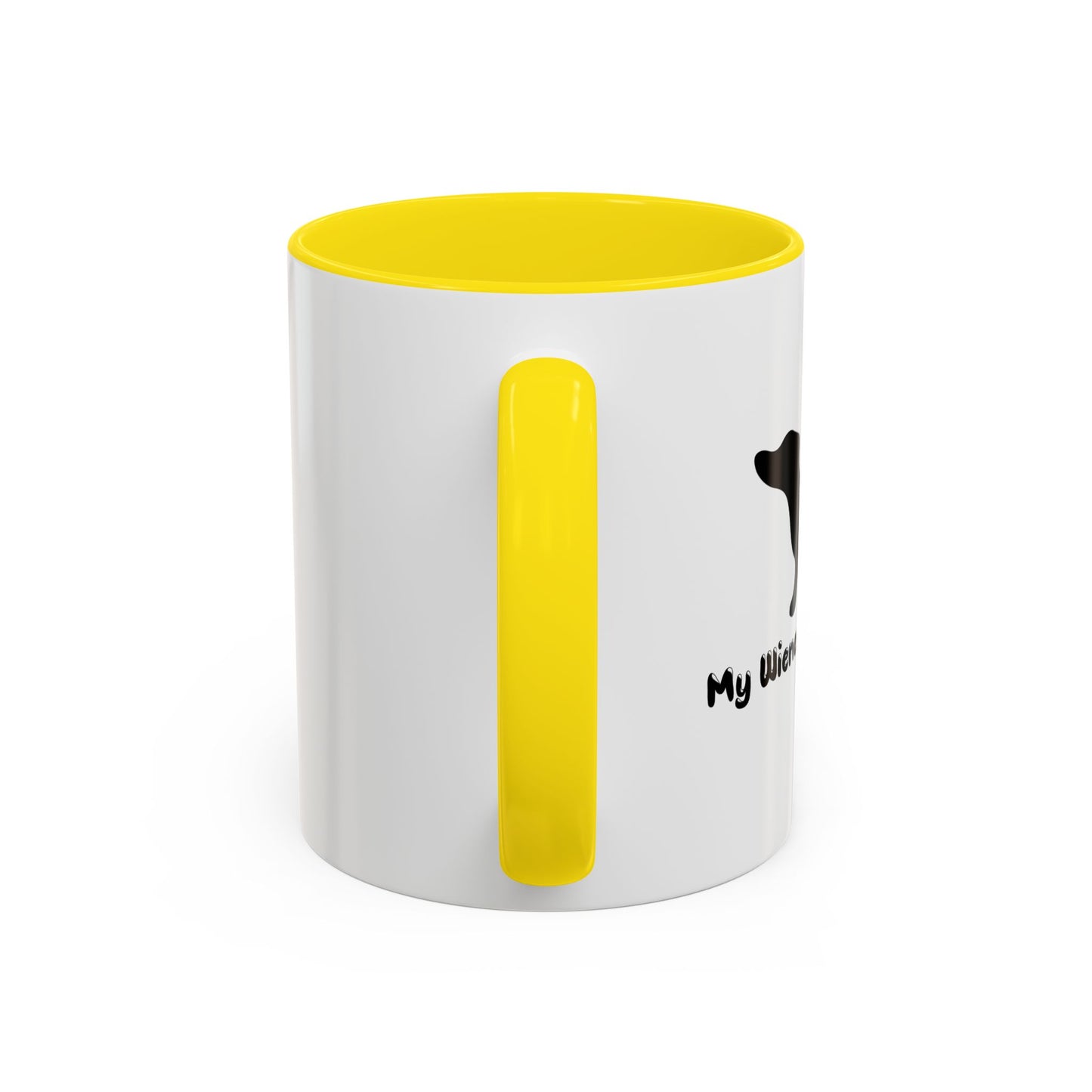 MY WIENER DOES TRICKS Accent BiColor Funny Sarcastic Mug