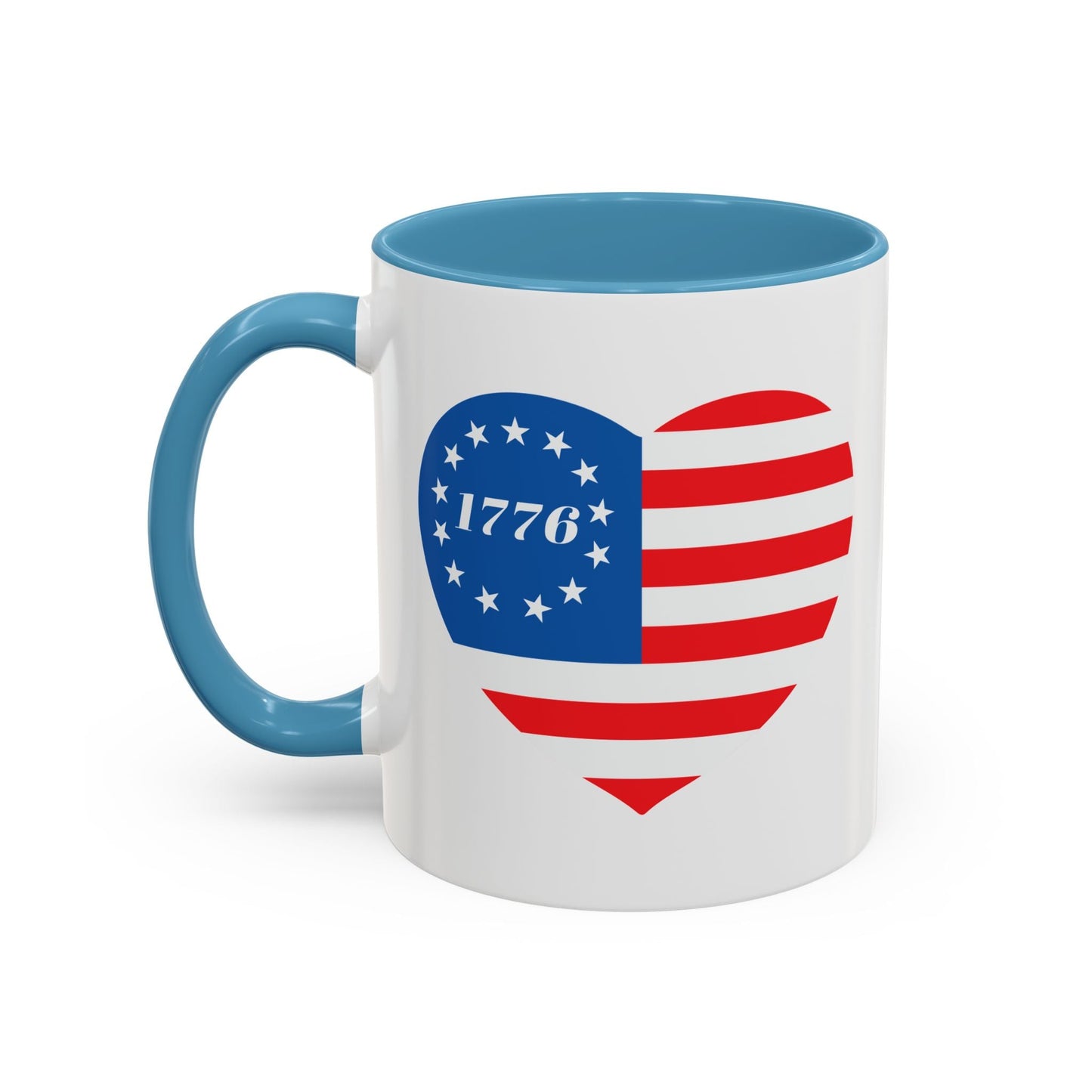 BETSY HEART FLAG 1776 Accent BiColor Funny Sarcastic Mug