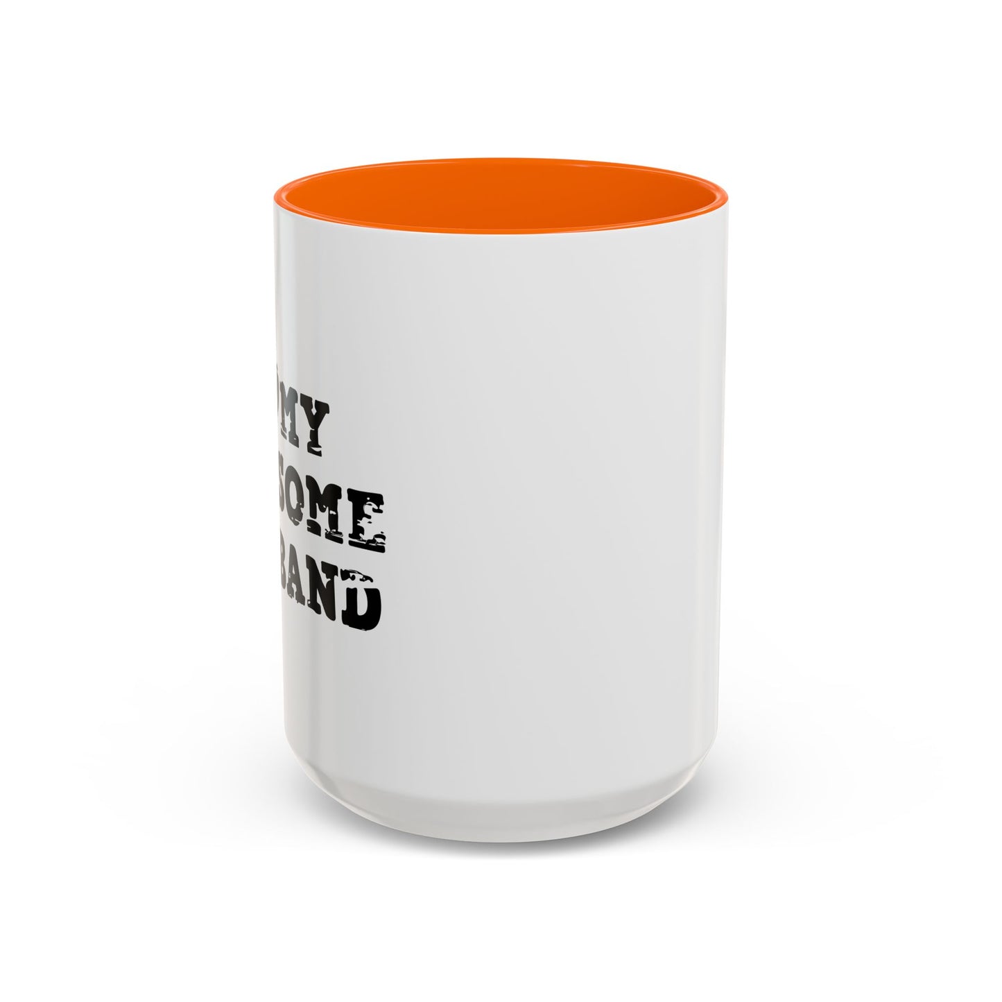 I HEART MY AWESOME HUSBAND Accent BiColor Funny Sarcastic Mug